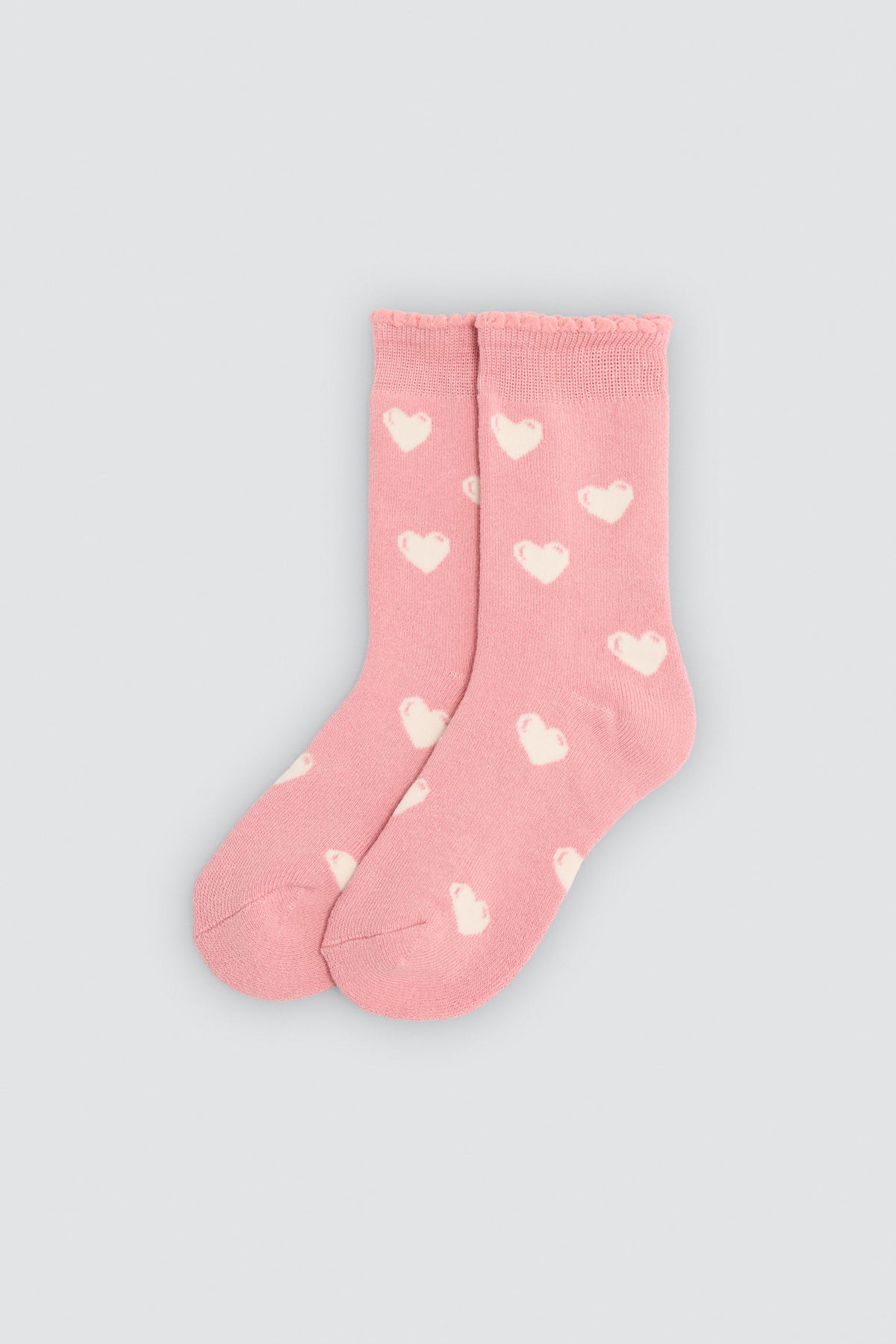 Lot de 3 chaussettes thermiques fille imprimé cerises et cœurs
