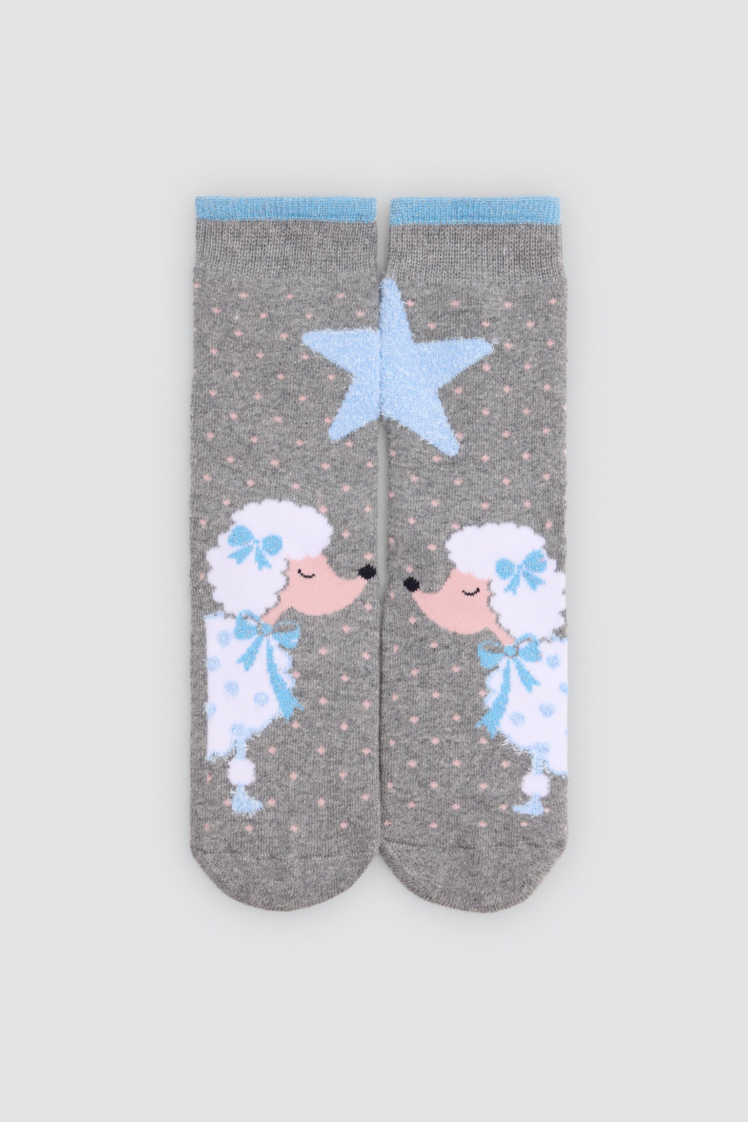 Lot de 3 chaussettes thermiques antidérapantes fille imprimé caniches
