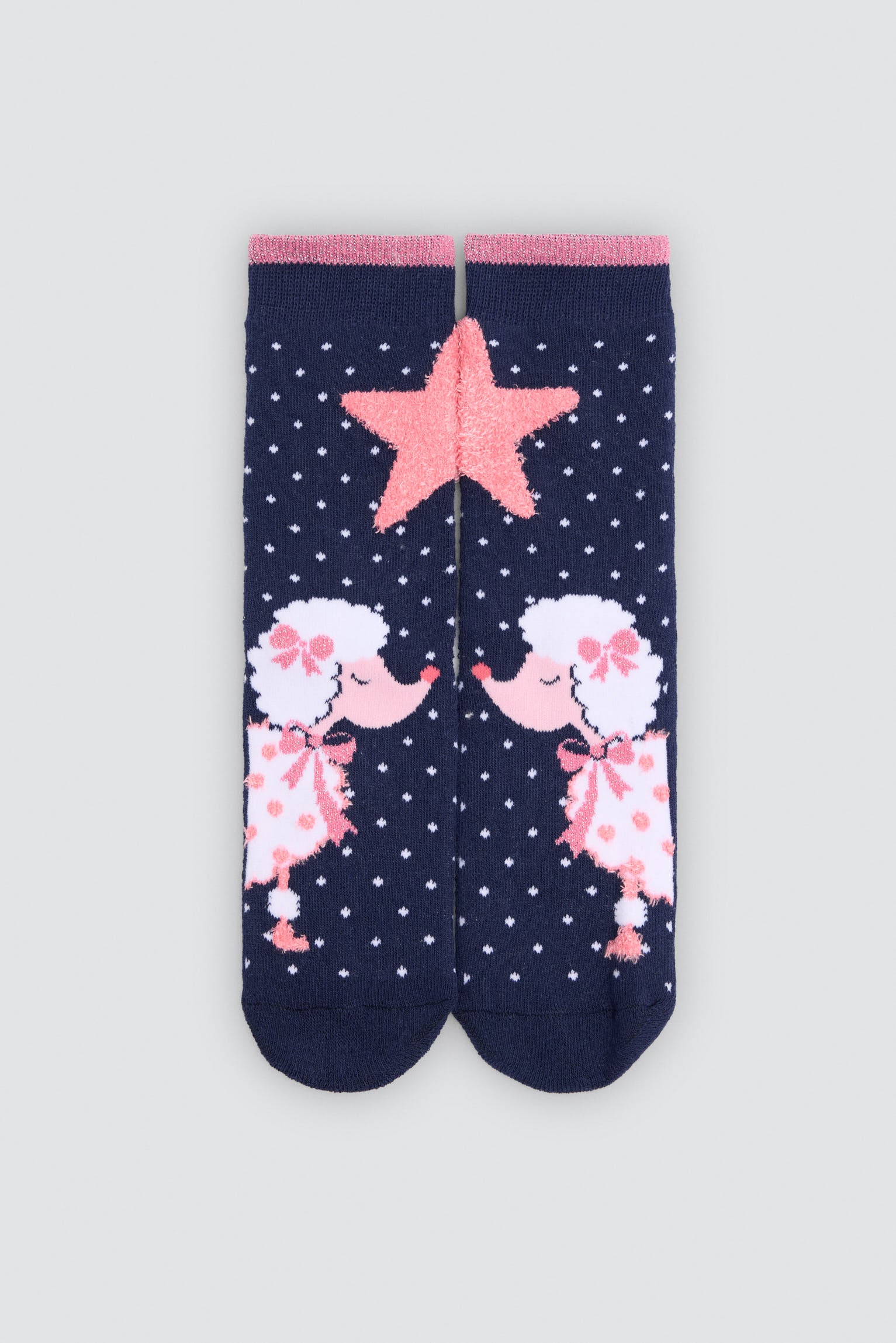 Lot de 3 chaussettes thermiques antidérapantes fille imprimé caniches