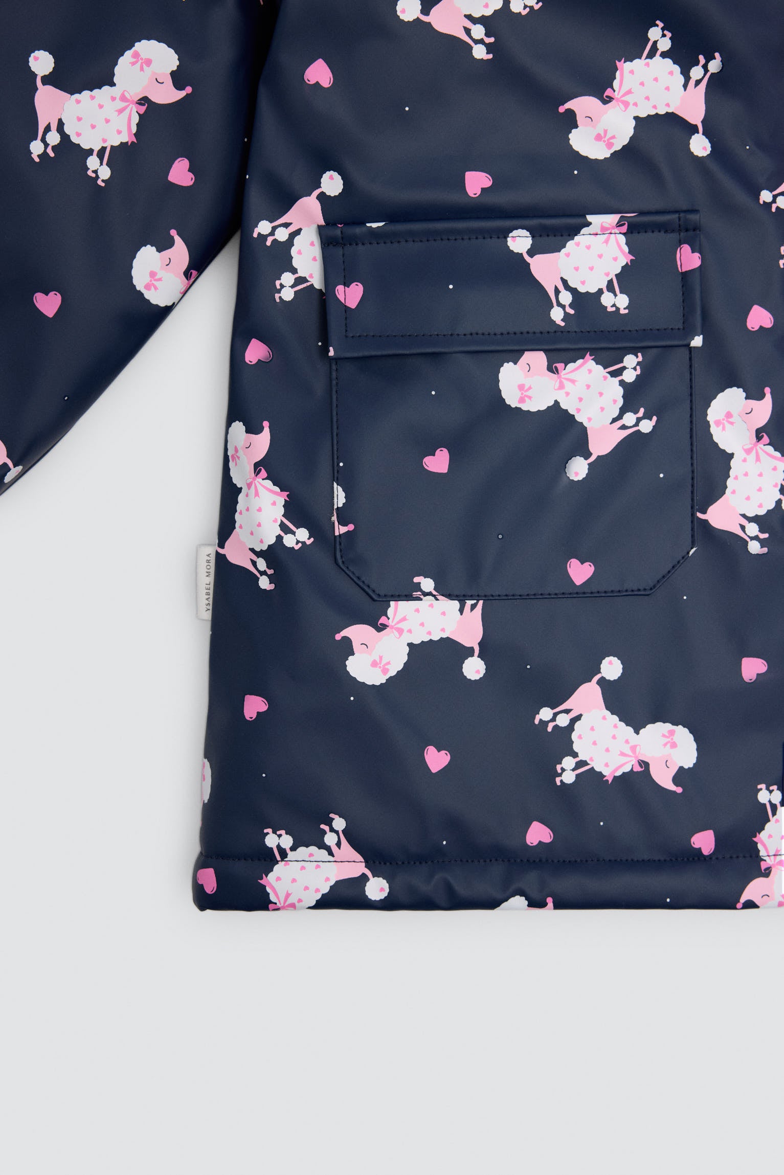 Imperméable fille imprimé caniches doublure polaire