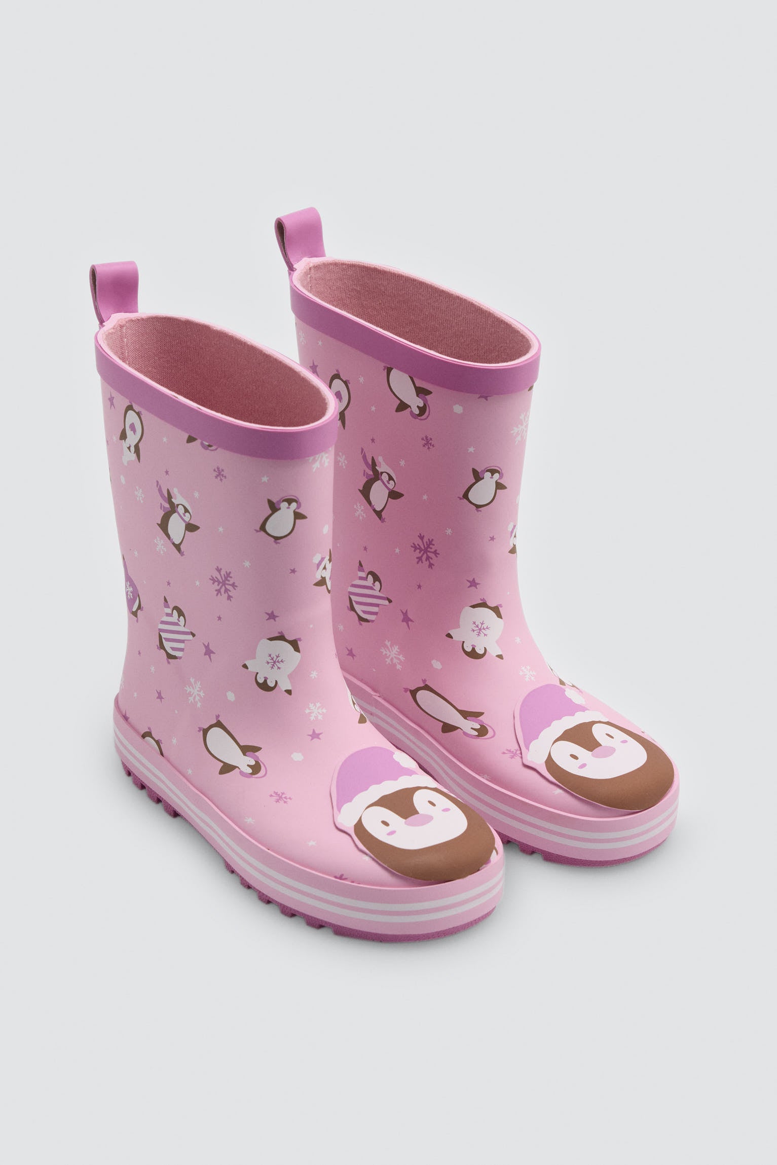 PRÉCOMMANDE Bottes de pluie fille imprimé pingouins avec doublure
