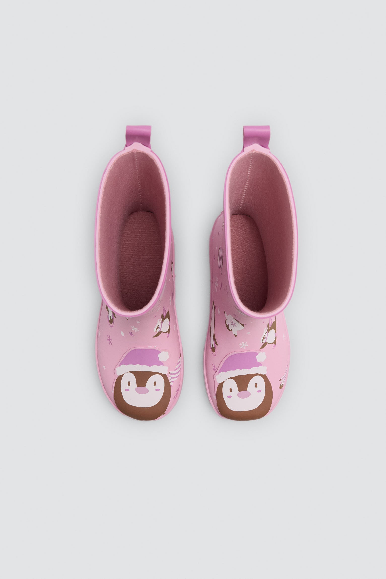 PRÉCOMMANDE Bottes de pluie fille imprimé pingouins avec doublure