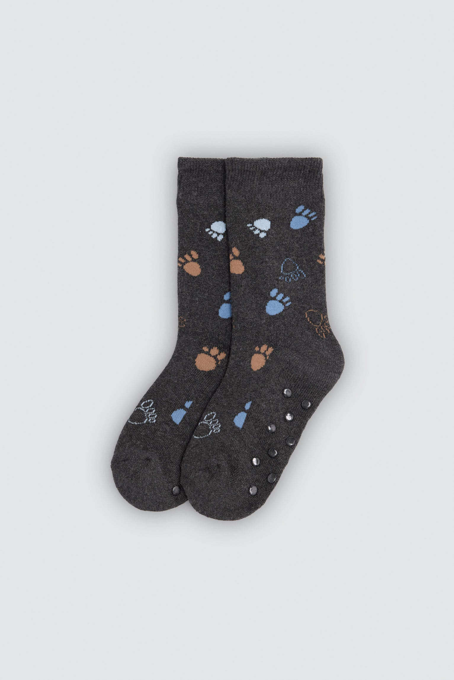 Lot de 3 chaussettes thermiques antidérapantes garçon imprimé dinosaures et empreintes