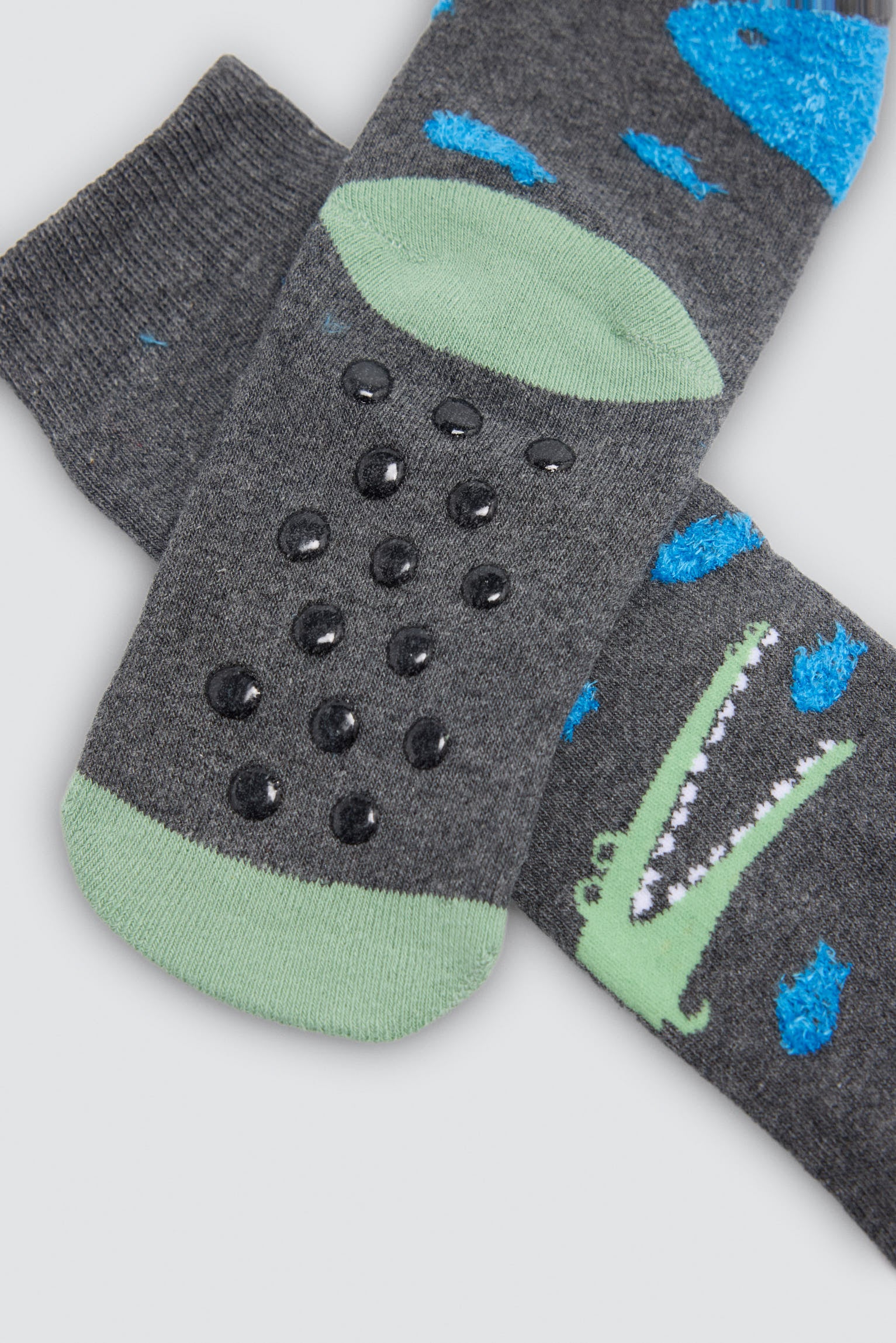 Lot de 3 chaussettes thermiques antidérapantes garçon imprimé crocodiles et requins