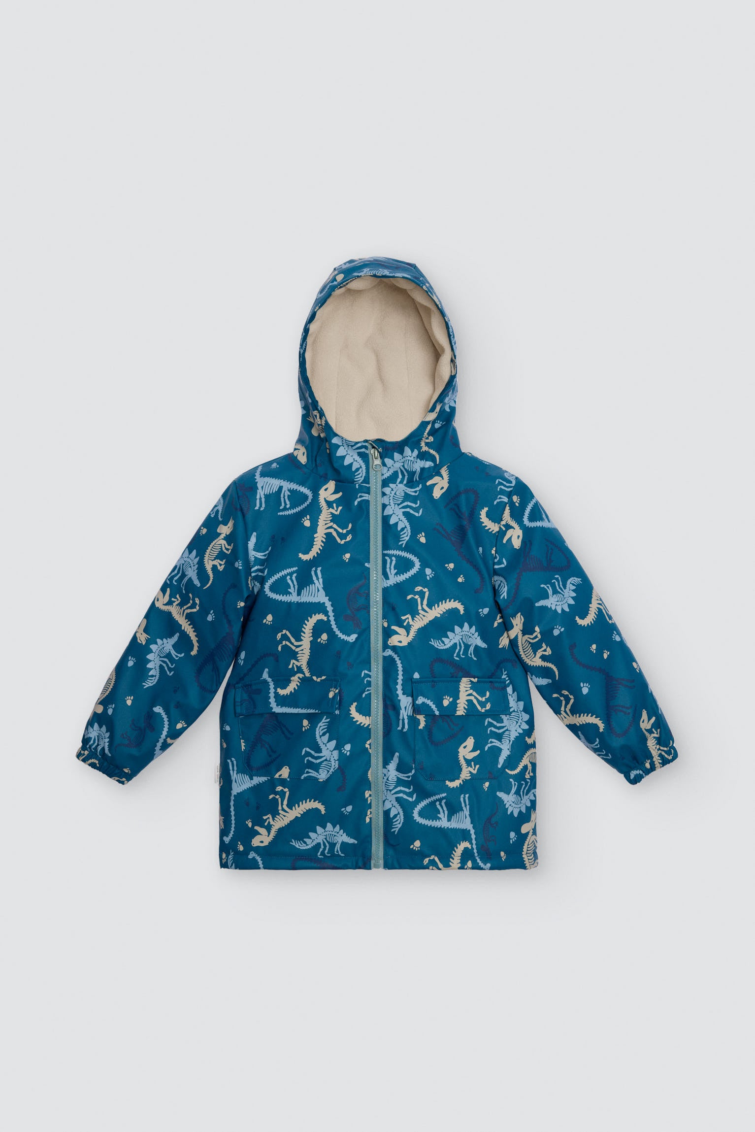 Imperméable garçon imprimé dinosaures doublure polaire