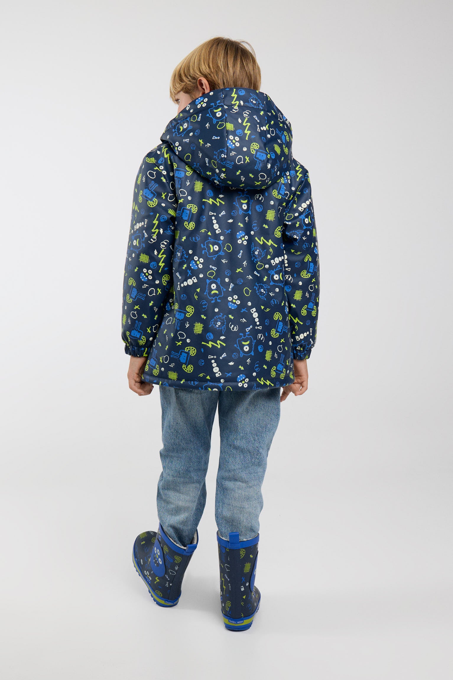 PRÉCOMMANDE Imperméable garçon imprimé monstres doublure polaire