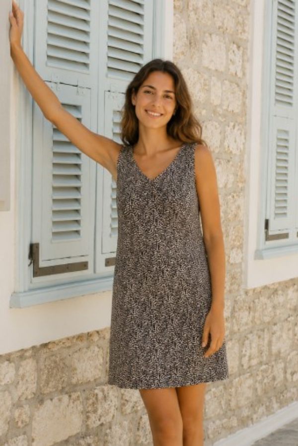 robe courte imprimée sans bretelles