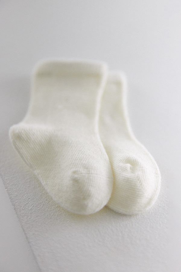 Chaussettes classiques en coton ivoire