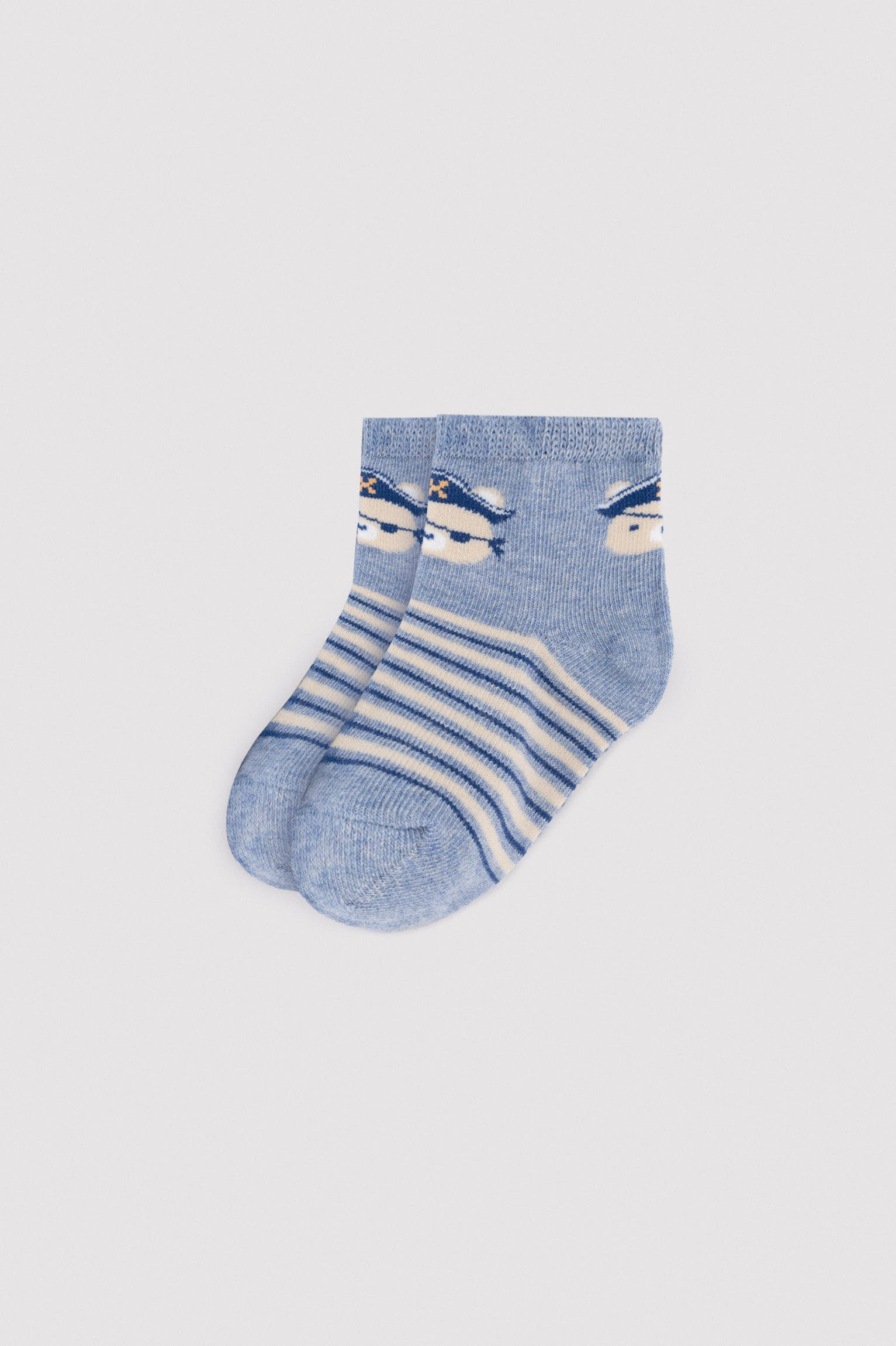 Pack 3 calcetines cortos bebé estampados oso pirata - Ysabel Mora