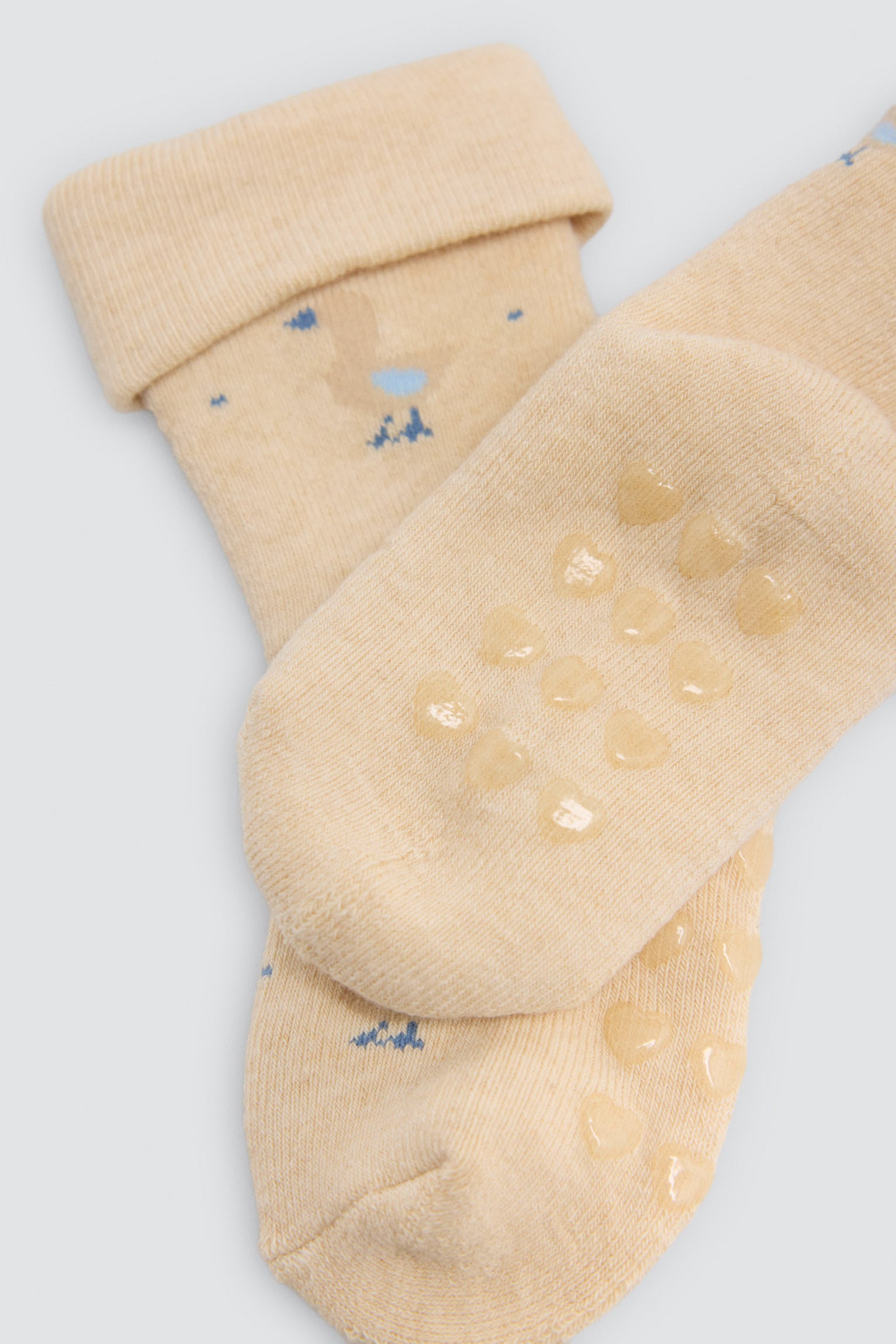 Lot de 4 chaussettes thermiques antidérapantes bébé double bord imprimé vaches et canards