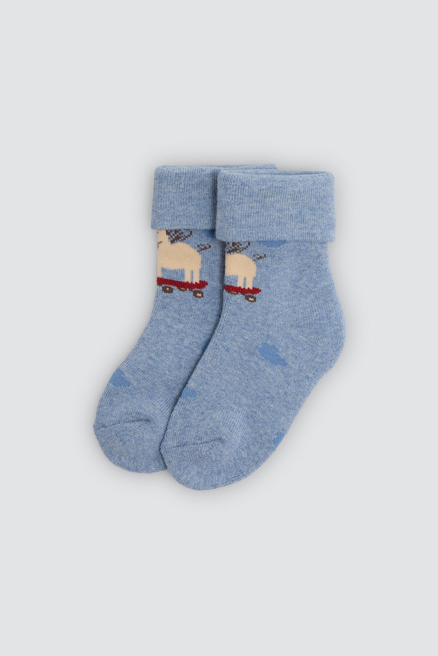 Lot de 4 chaussettes thermiques bébé imprimé tracteurs et cochons