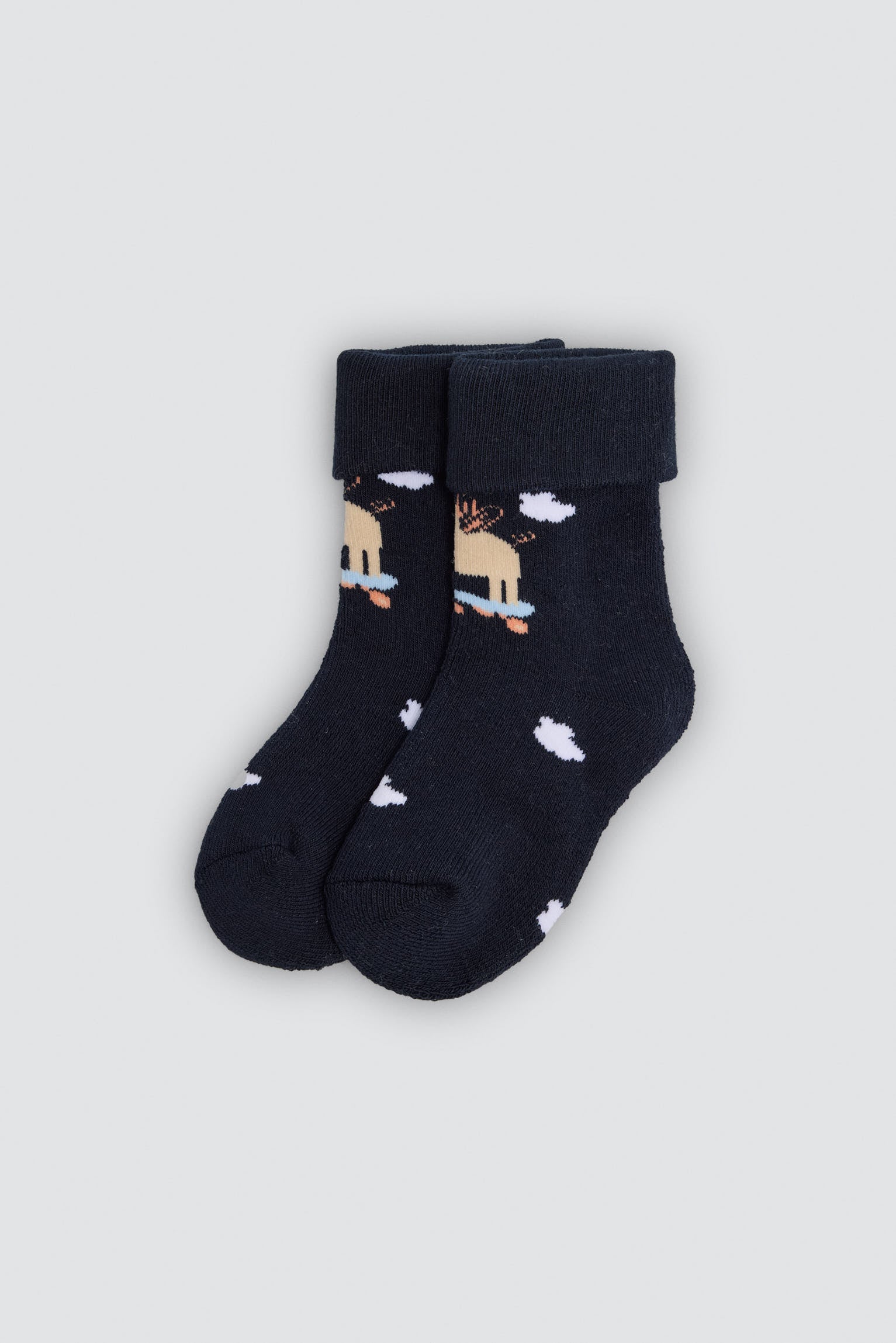 Lot de 4 chaussettes thermiques bébé imprimé tracteurs et cochons