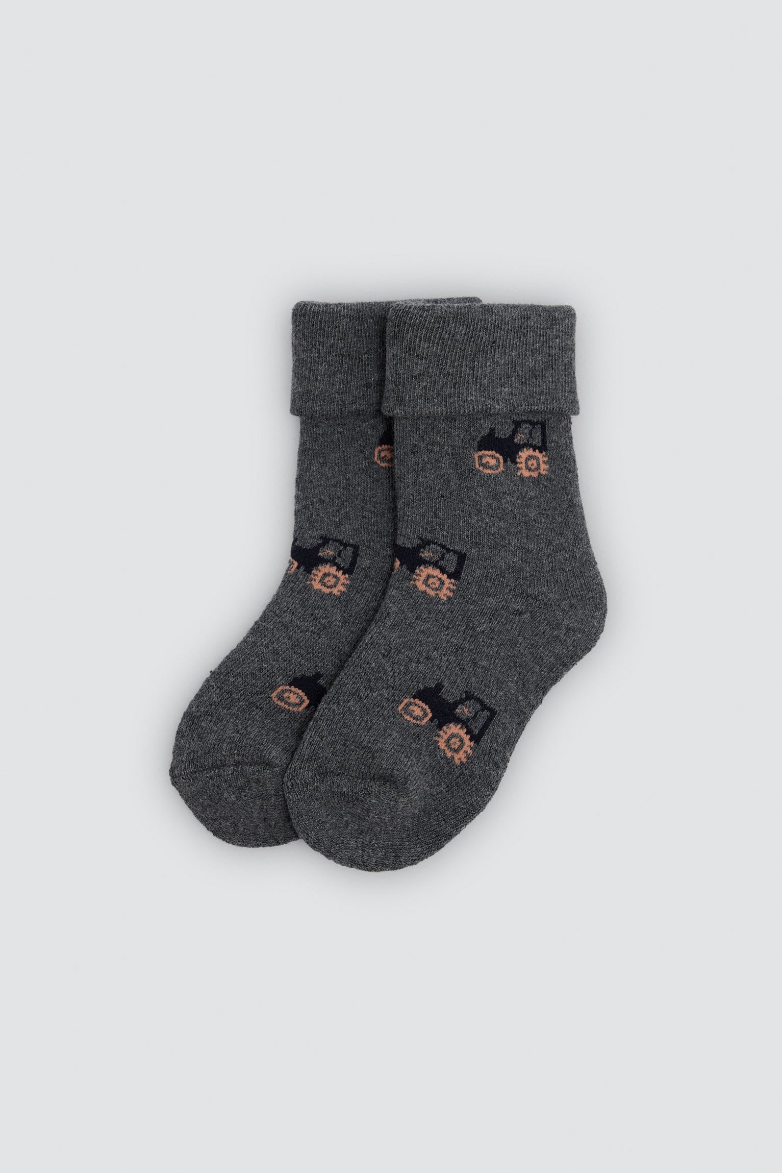 Lot de 4 chaussettes thermiques bébé imprimé tracteurs et cochons