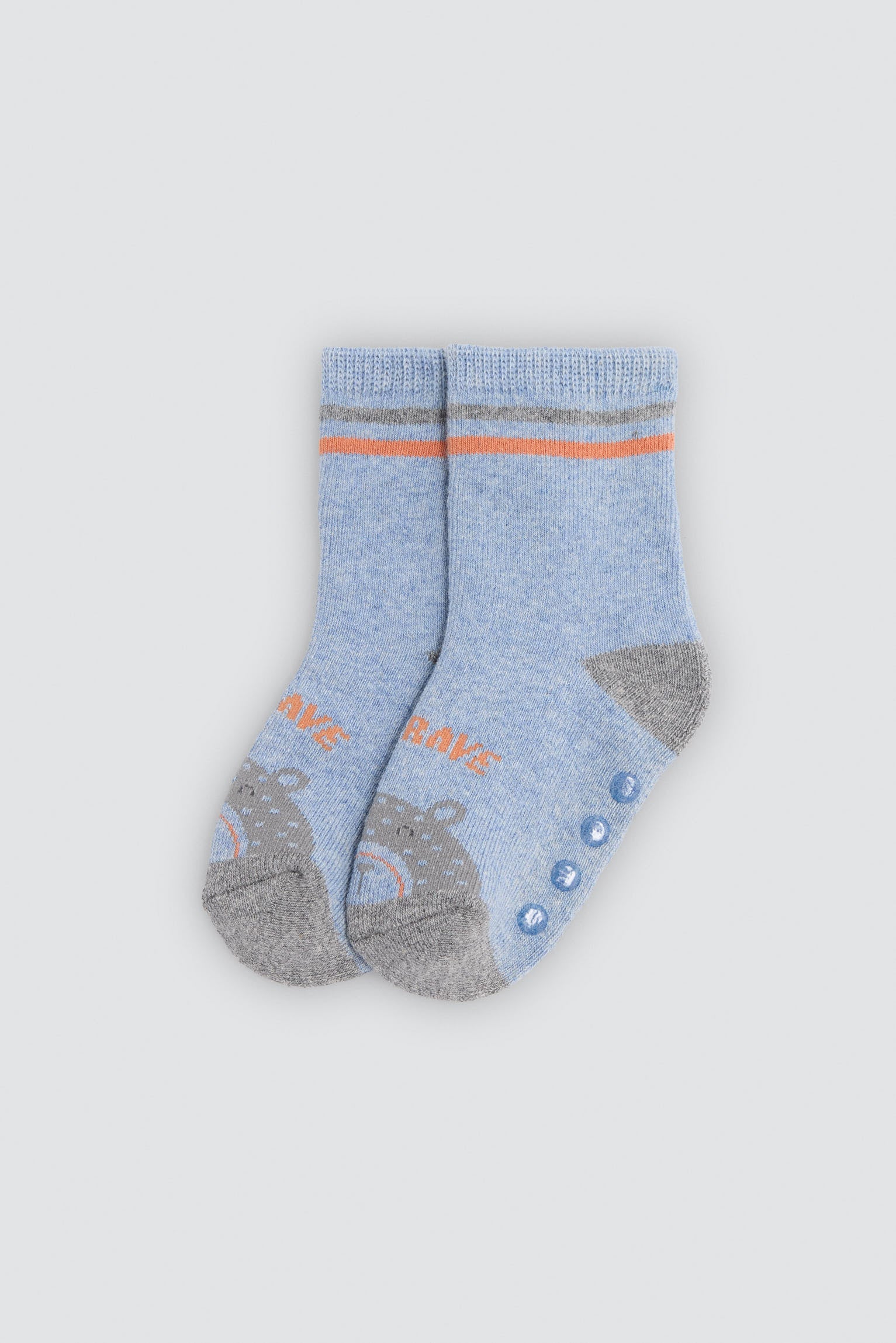 Lot de 4 chaussettes thermiques antidérapantes bébé imprimé ours amusants