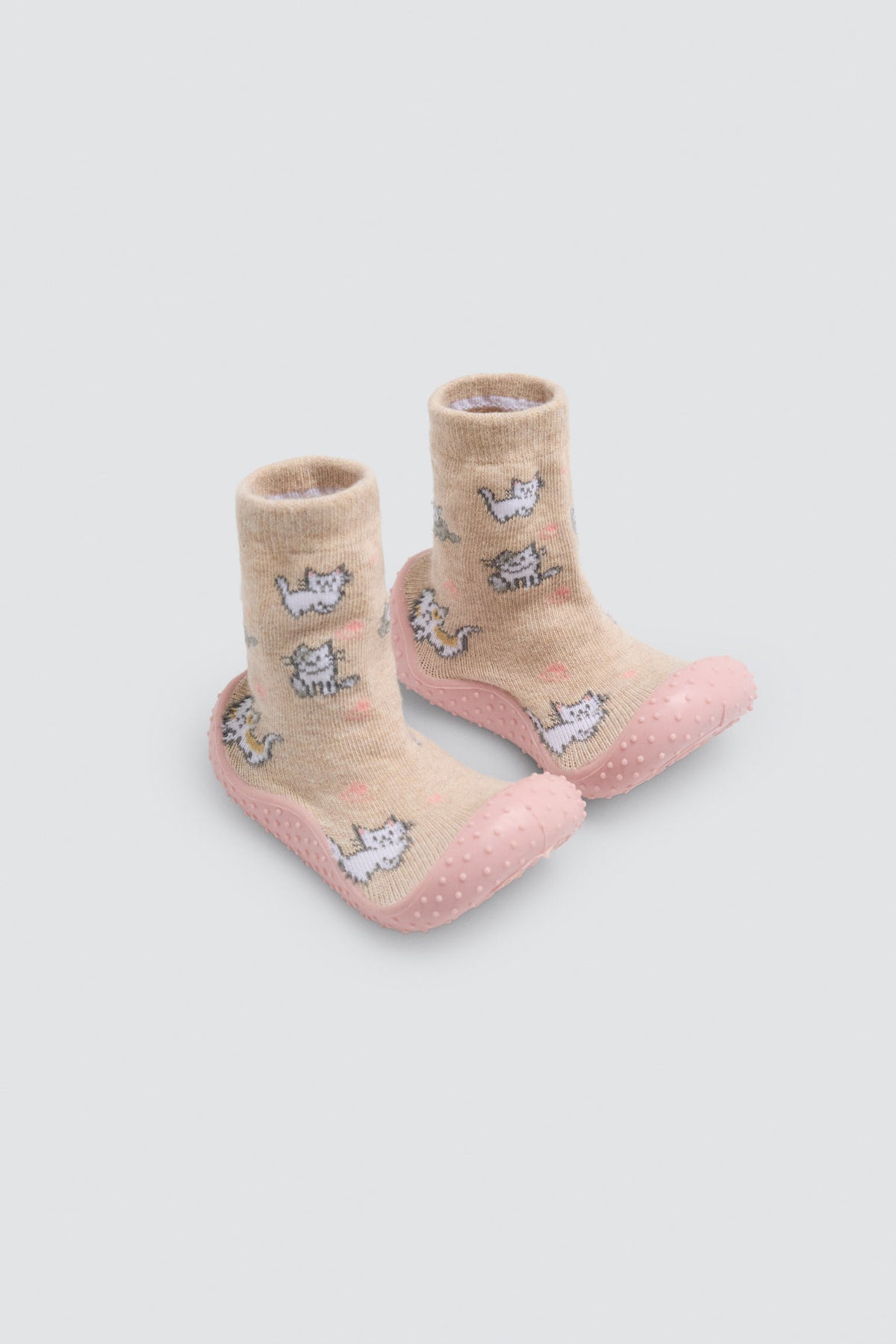 Chaussettes-chaussons bébé fille imprimé chatons