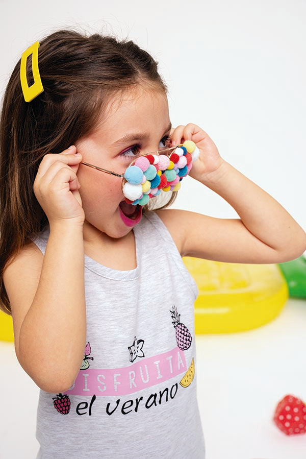 Pyjama enfant avec bretelles en coton Fruits | MUYDEMI