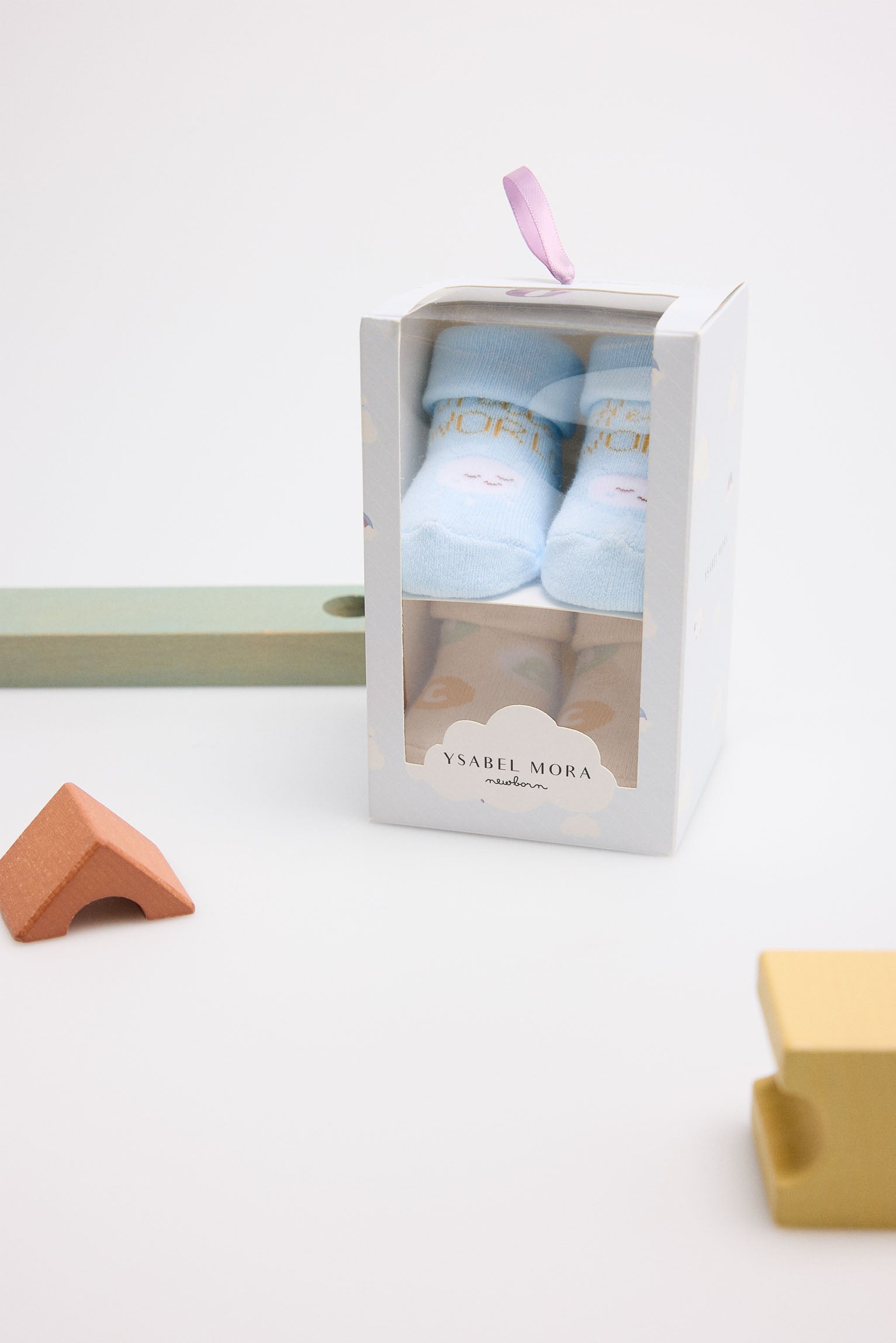 Lot de 4 chaussettes thermiques pour nouveau-né Hello World