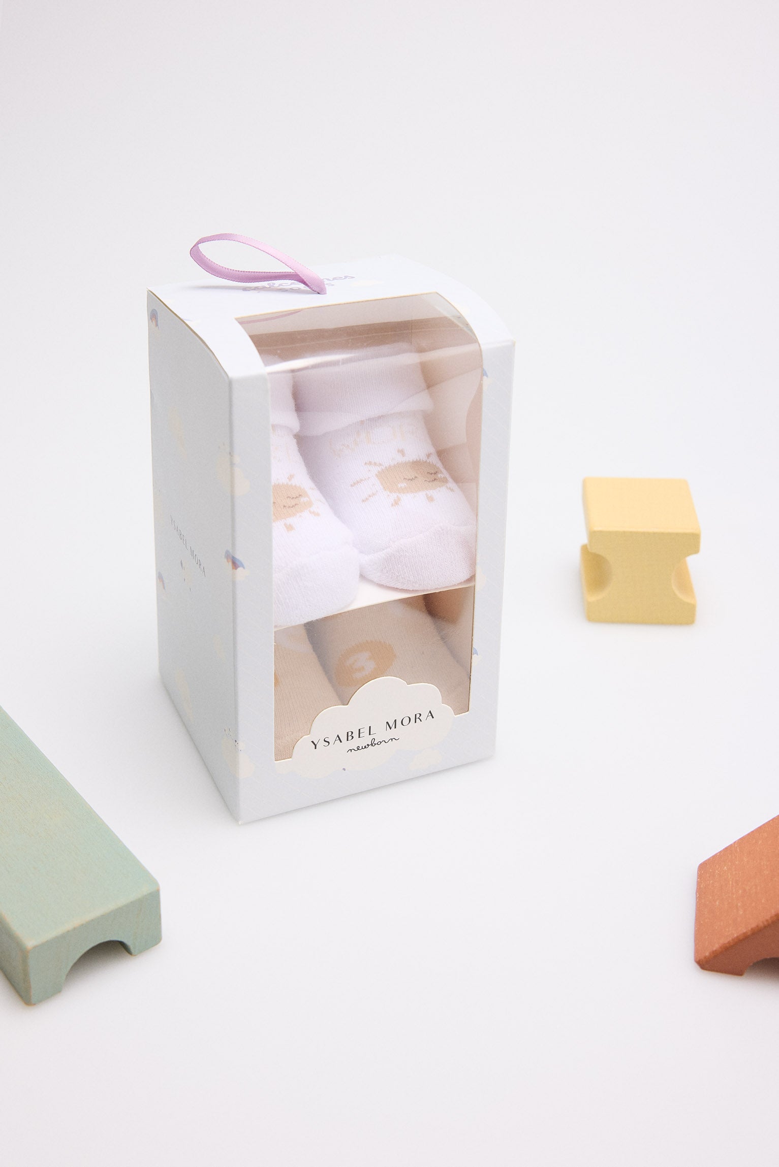 Lot de 4 chaussettes thermiques pour nouveau-né Hello World