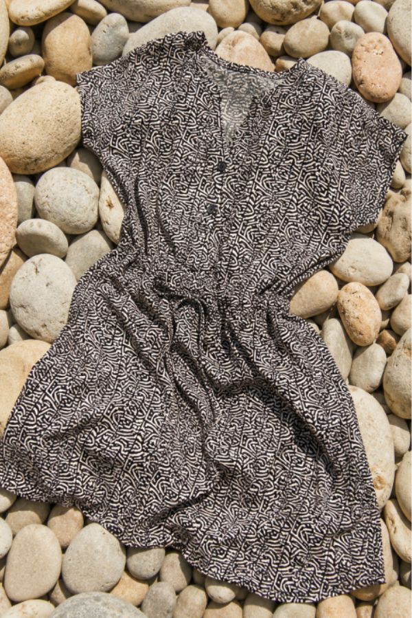 robe imprimée à manches courtes
