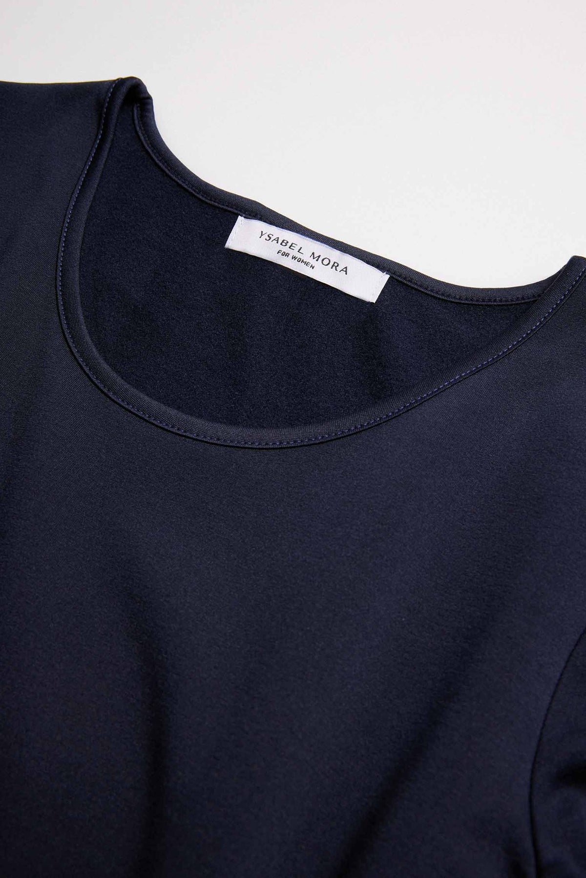 T-shirt bleu marine à manches longues et col rond pour femme THERMAL