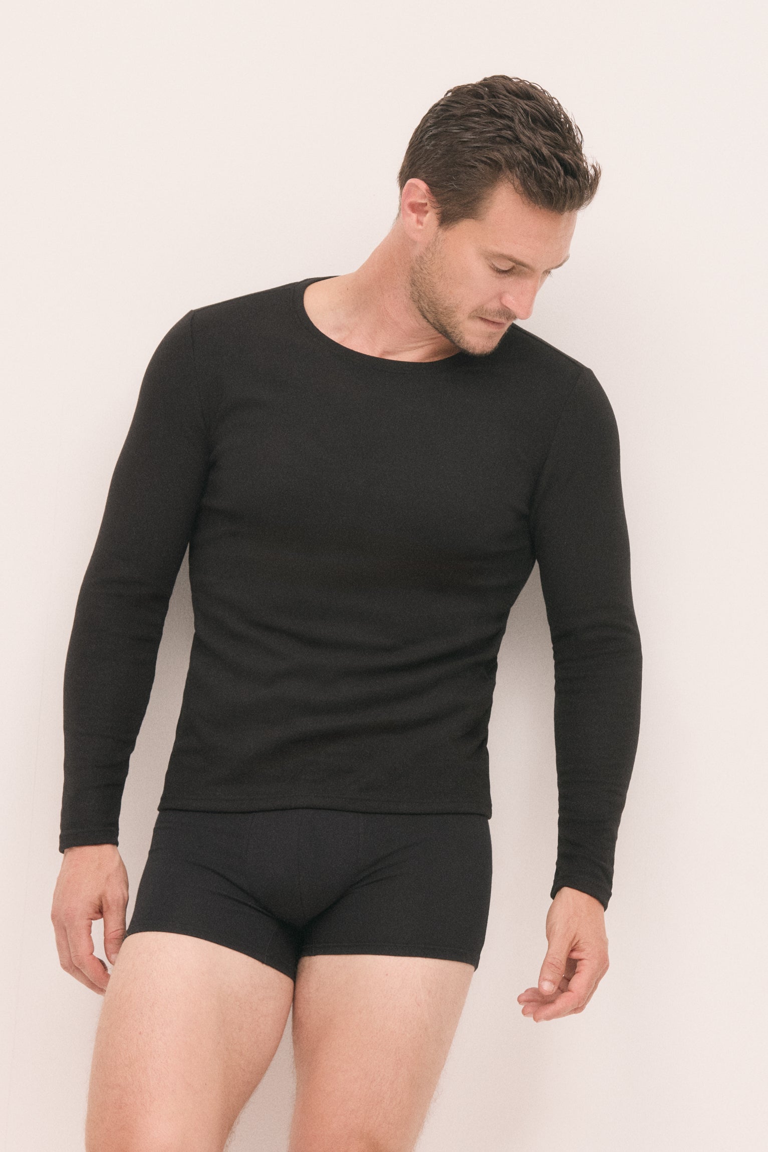 T-shirt thermique noir extra chaud pour homme