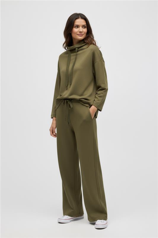 Pantalon droit fluide vert