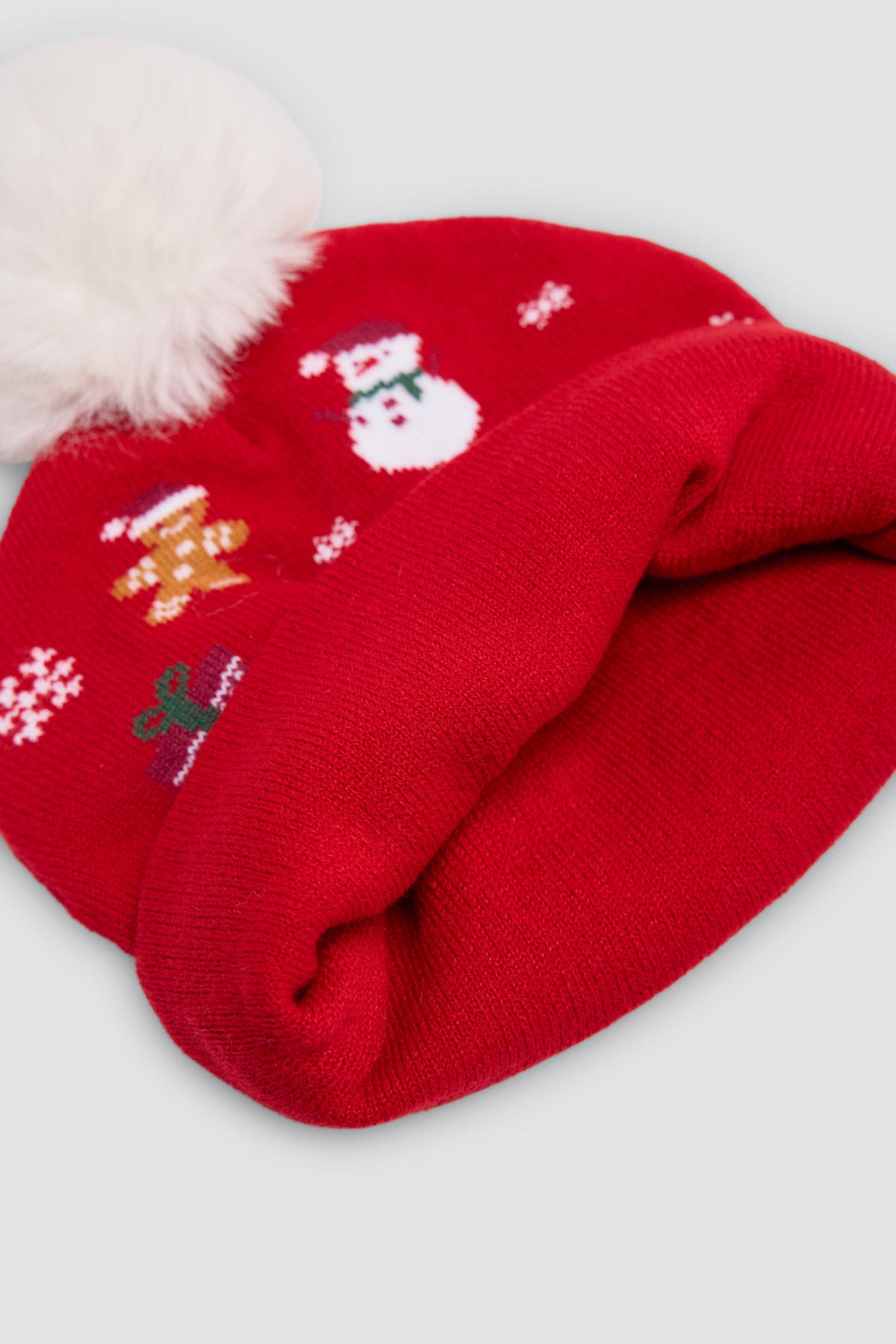Bonnet unisexe à pompon imprimé Noël
