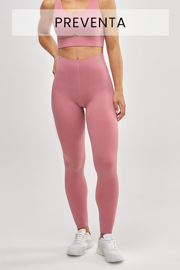 PRÉVENTE Legging de sport long de compression avec ventre plat en rose