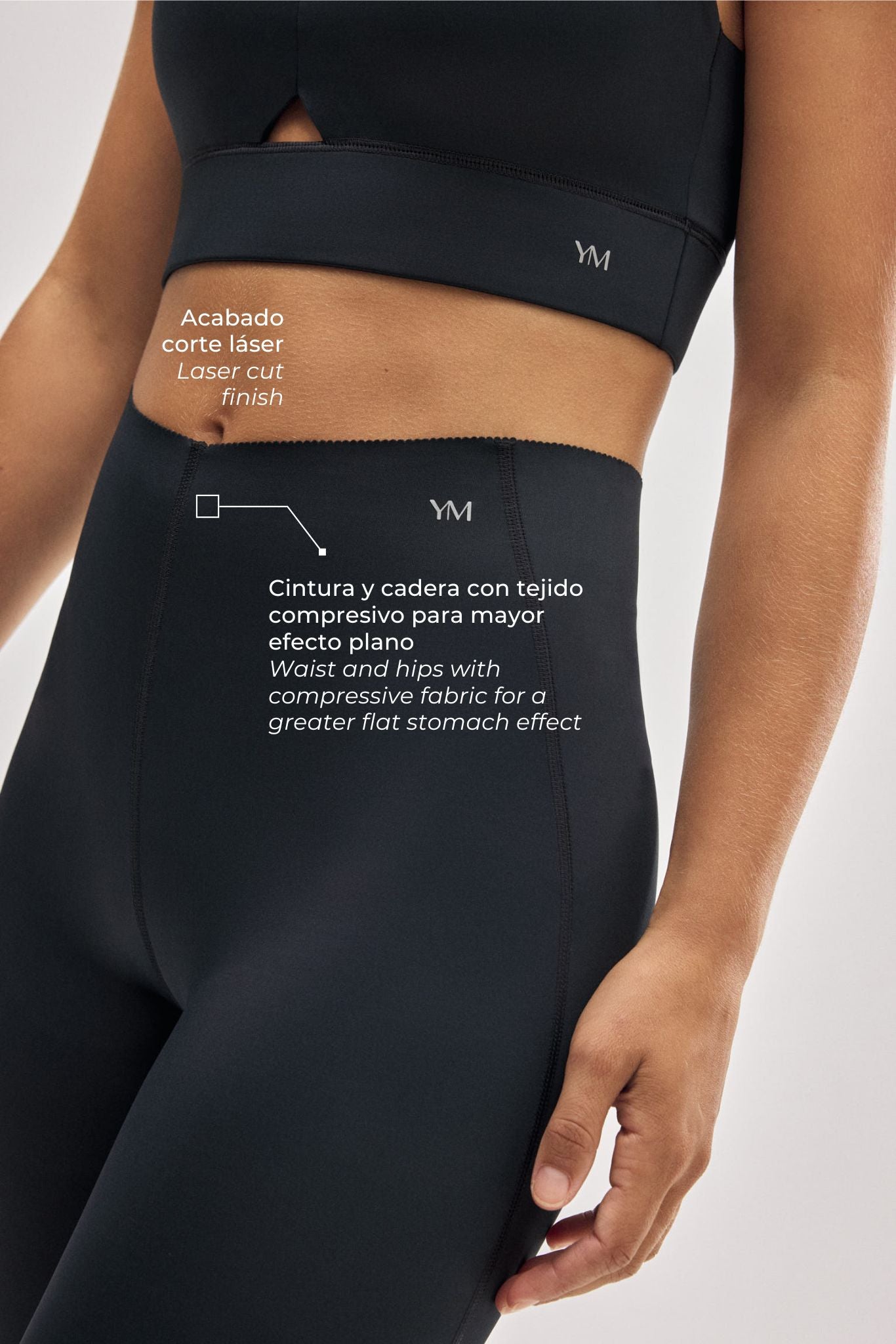 Legging de sport long et compressif noir à ventre plat