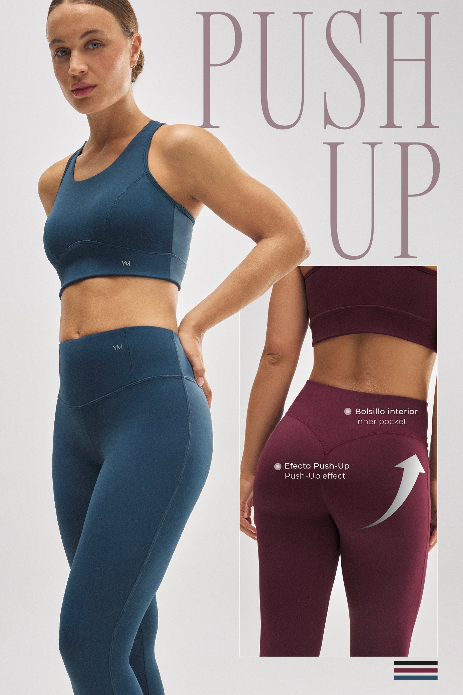 Legging de sport bleu effet push-up