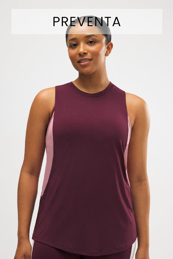 PRÉVENTE T-shirt de sport sans manches bordeaux