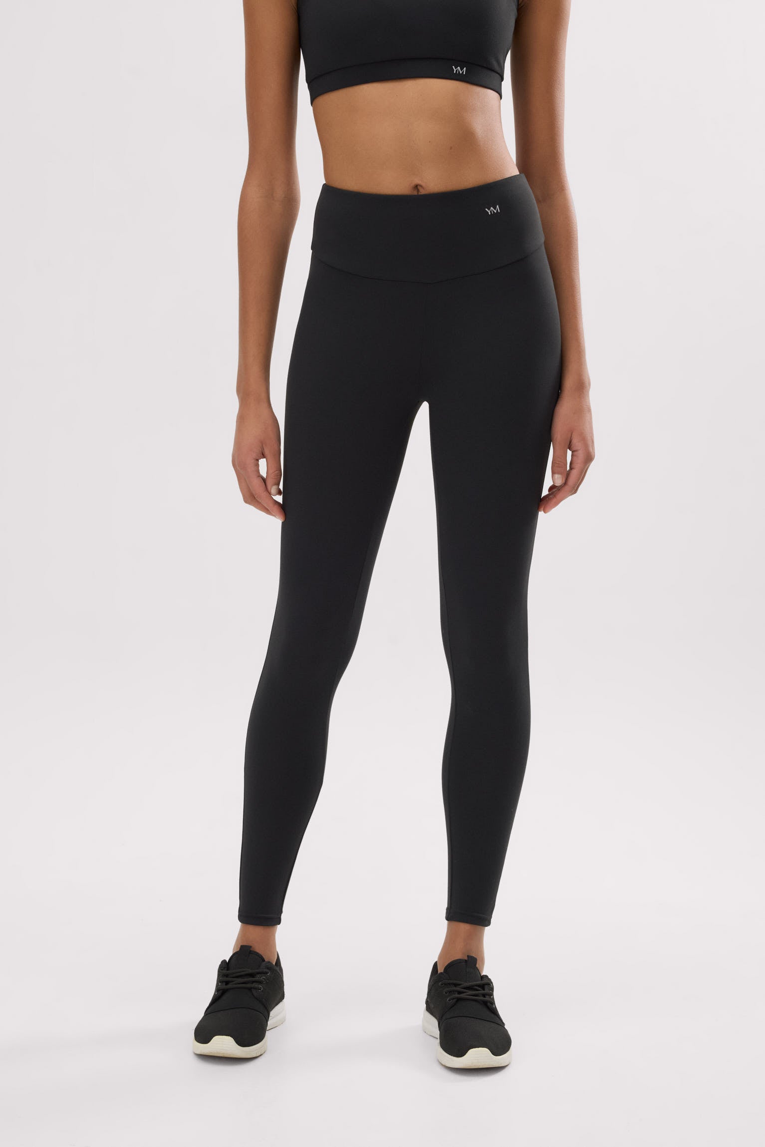 Legging de sport taille haute en coton noir