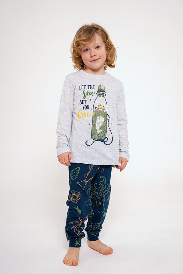 Pyjama long en coton pour enfants Let the Sea | MUYDEMI