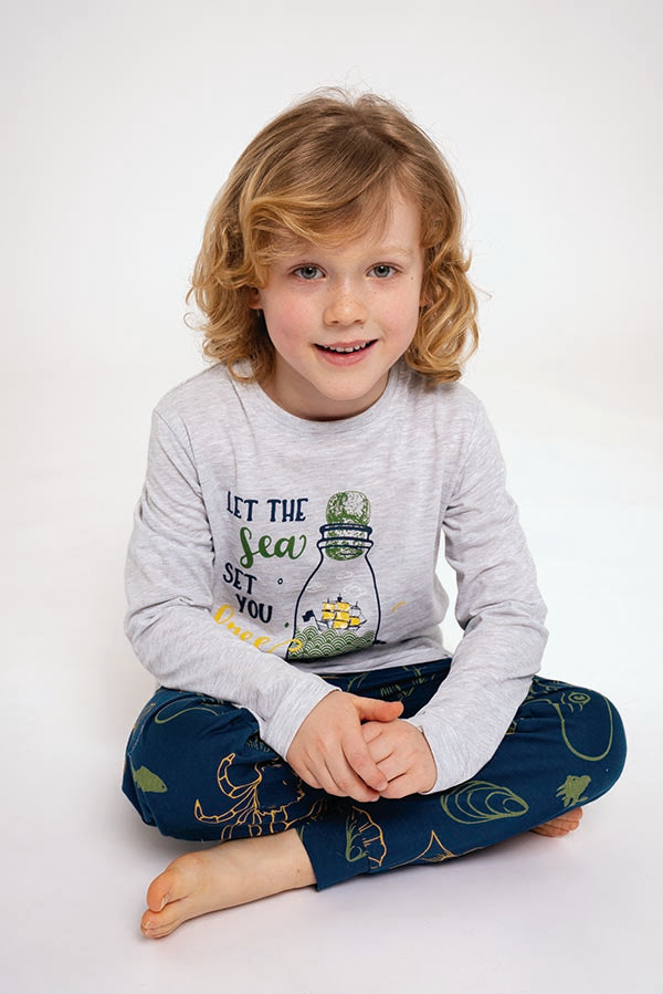 Pyjama long en coton pour enfants Let the Sea | MUYDEMI