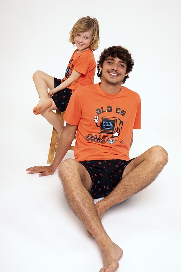 Pyjama court enfant en coton Old is Cool | MUYDEMI