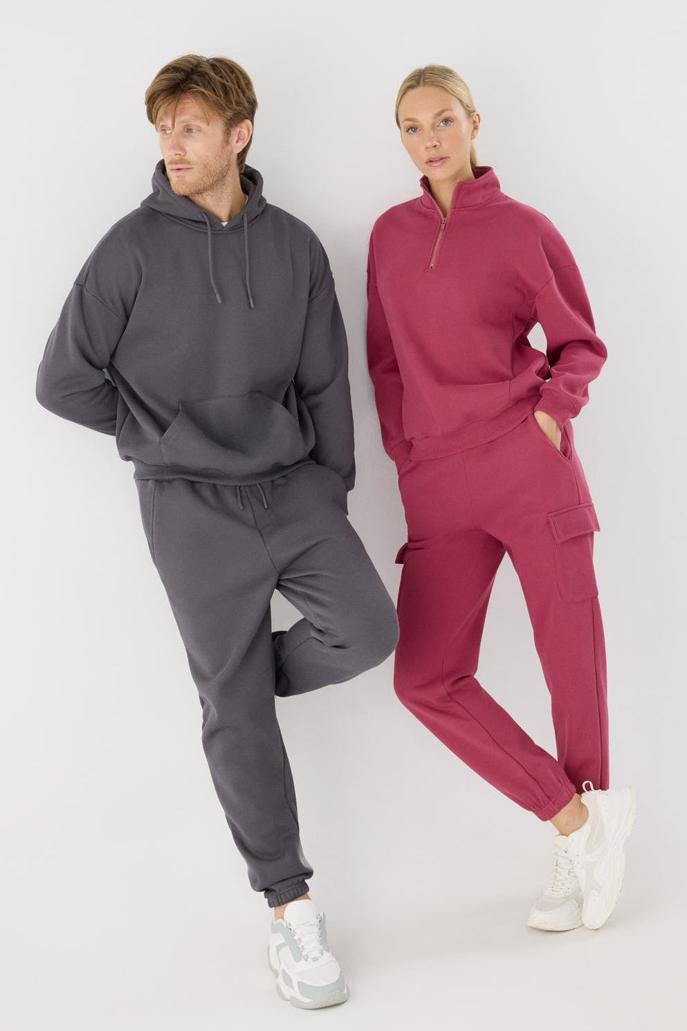 Pantalon jogger homme anthracite molletonné taille réglable