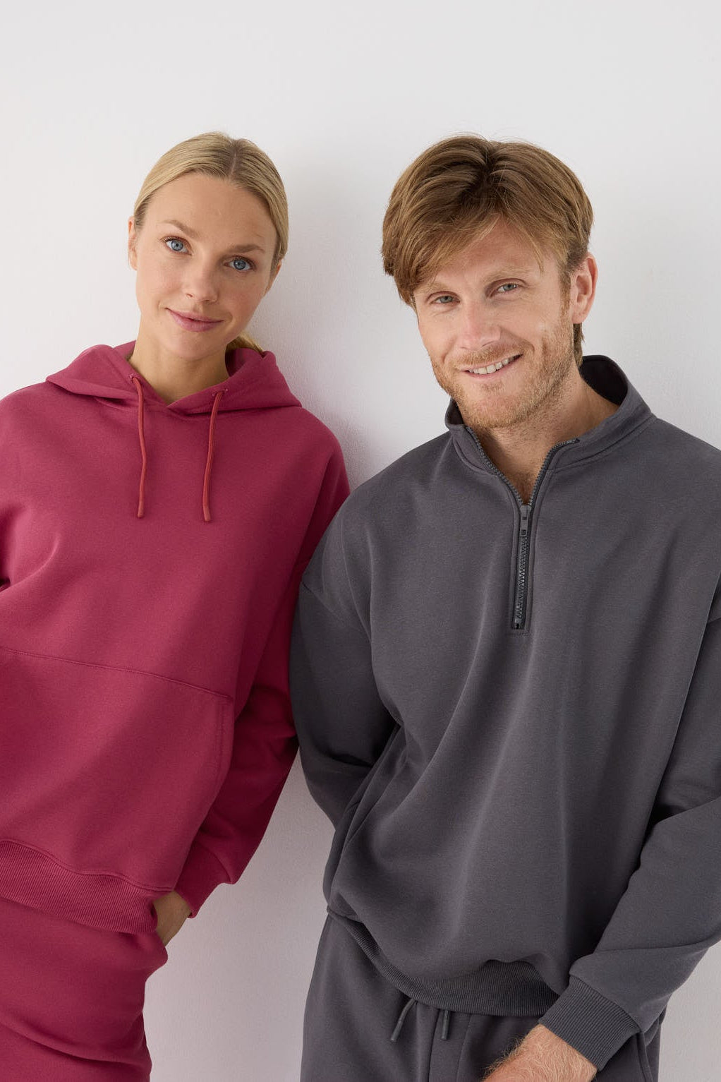 Sweat sport homme anthracite molletonné demi-zip