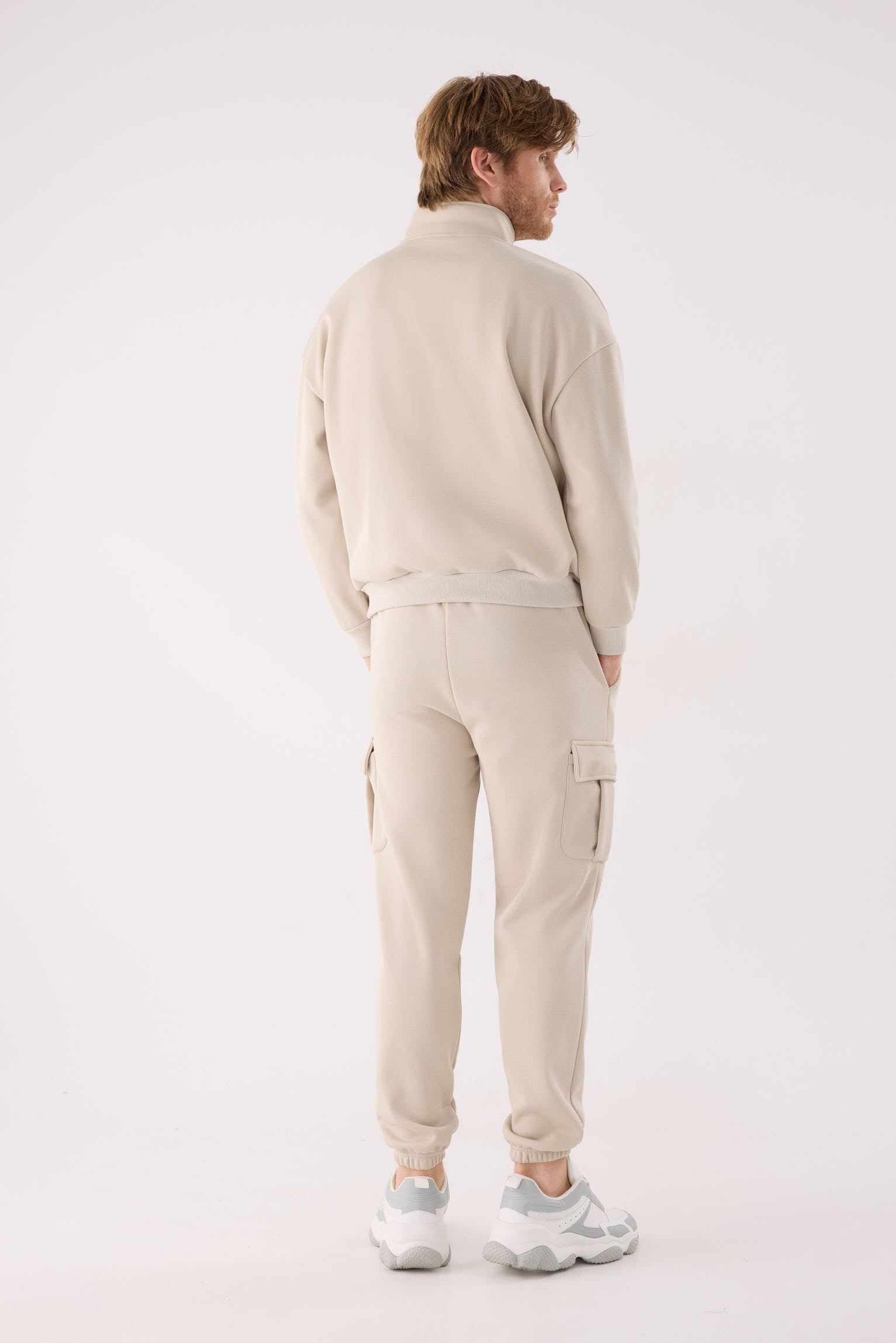 PRÉCOMMANDE Pantalon cargo homme beige molletonné taille réglable