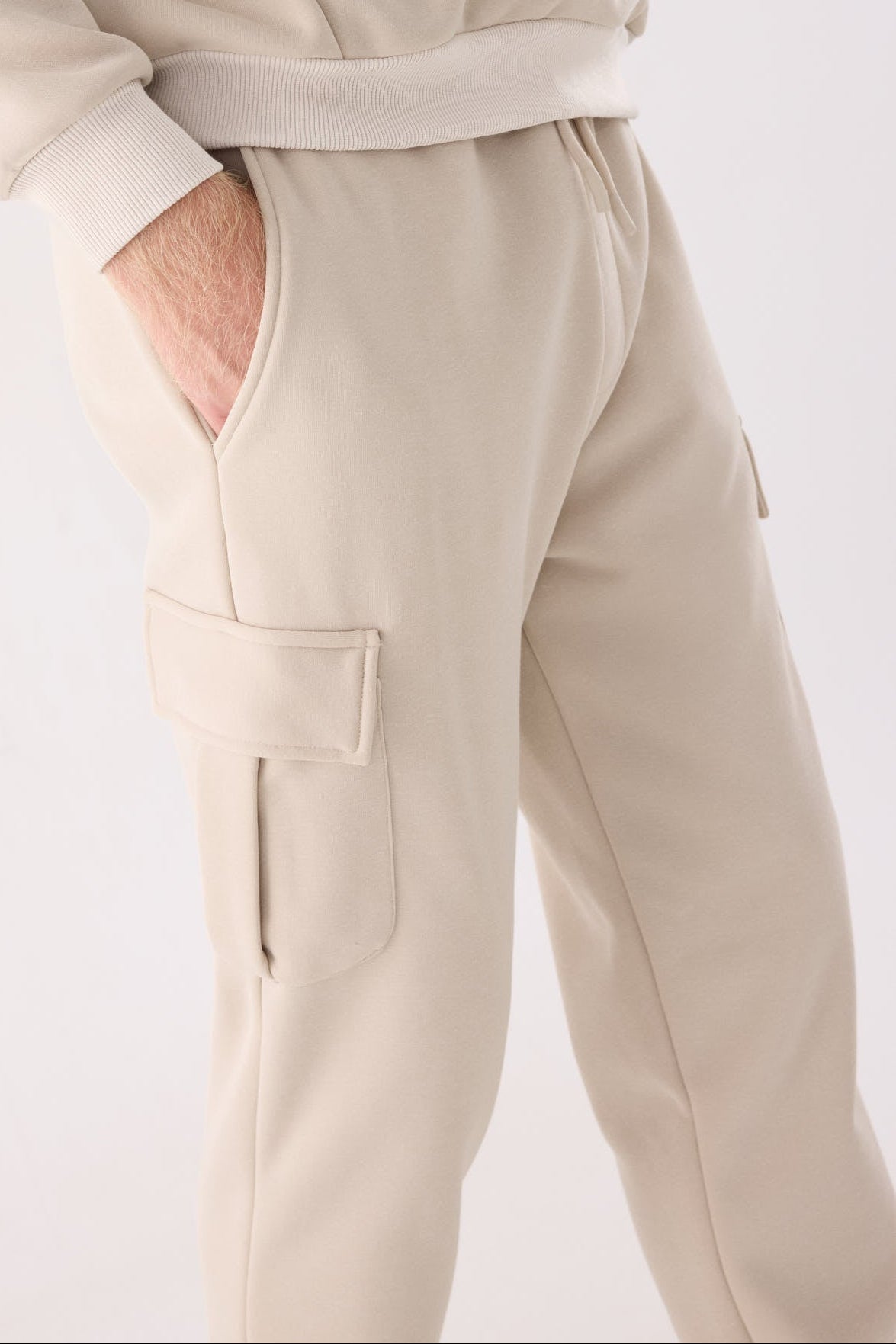 PRÉCOMMANDE Pantalon cargo homme beige molletonné taille réglable