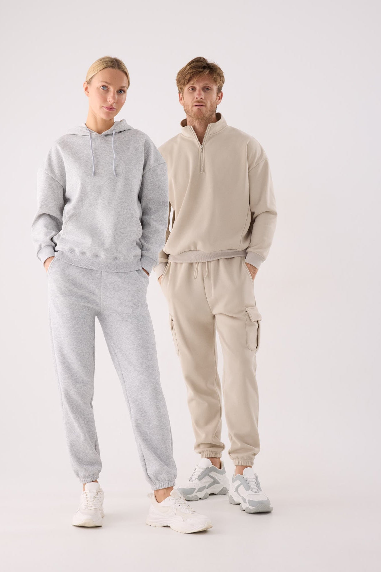 PRÉCOMMANDE Pantalon cargo homme beige molletonné taille réglable