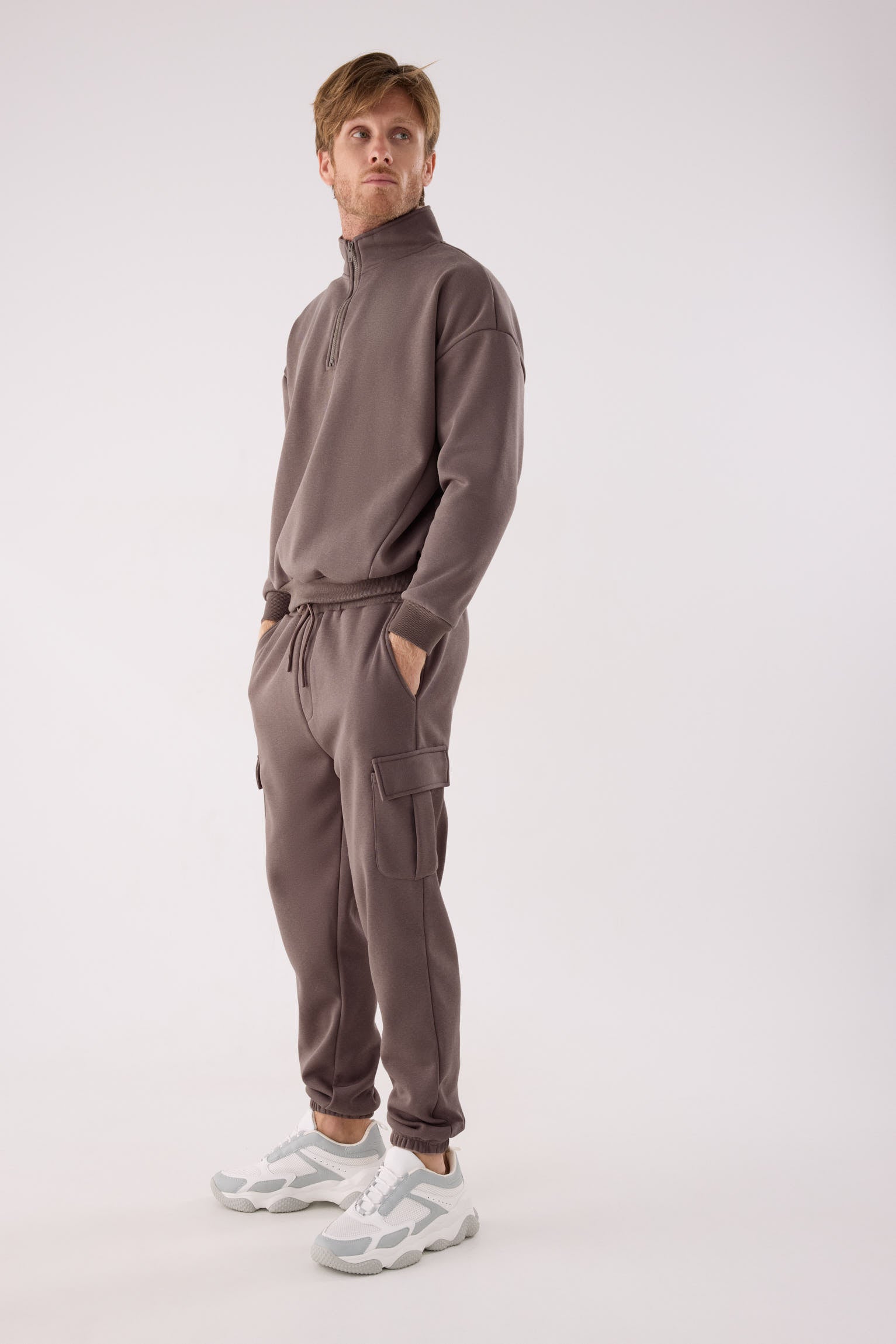 PRÉCOMMANDE Pantalon cargo homme marron molletonné taille réglable