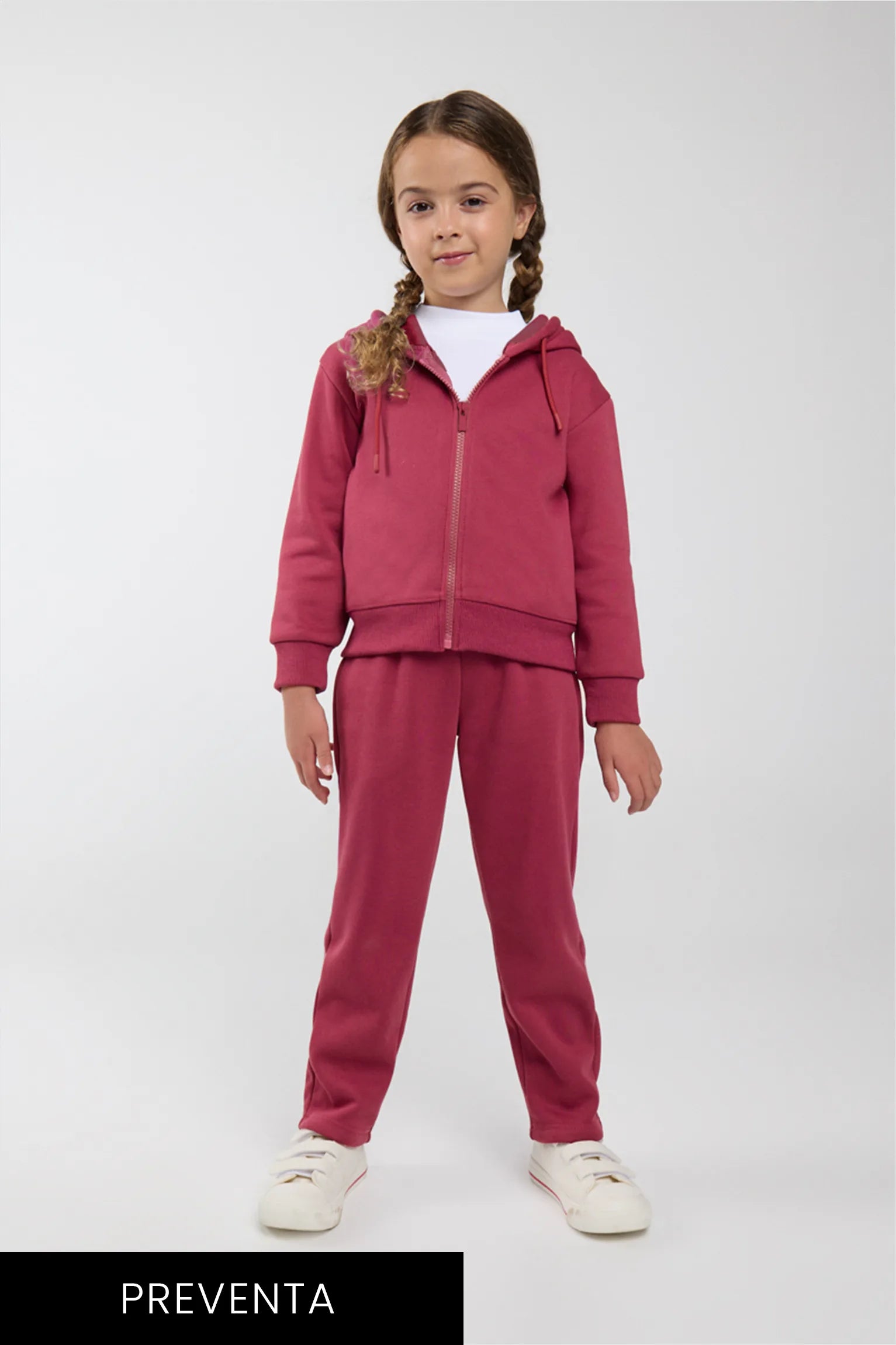 PRÉCOMMANDE survêtement fille gratté rose avec veste et pantalon droit