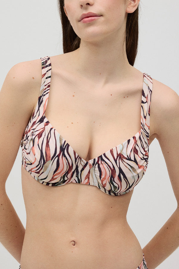 Haut de bikini amincissant imprimé bonnet C