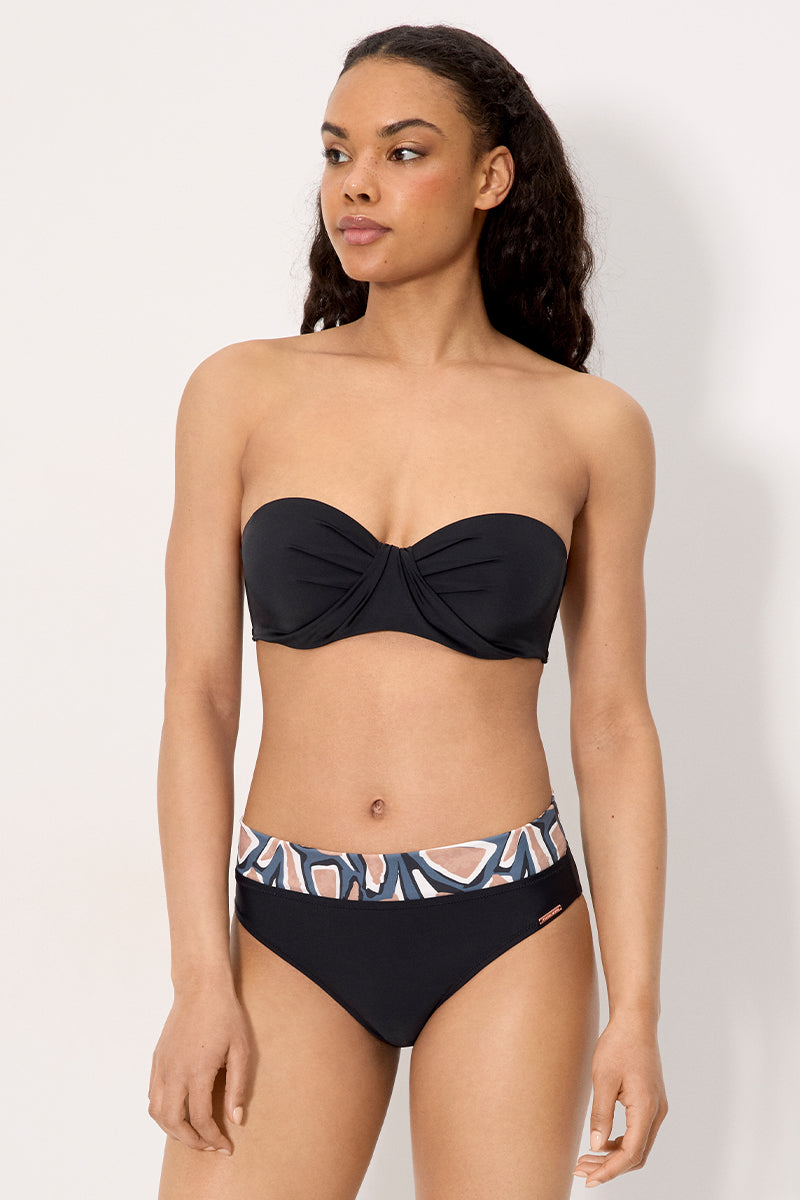 Haut de bikini bandeau noir, bonnets C et D