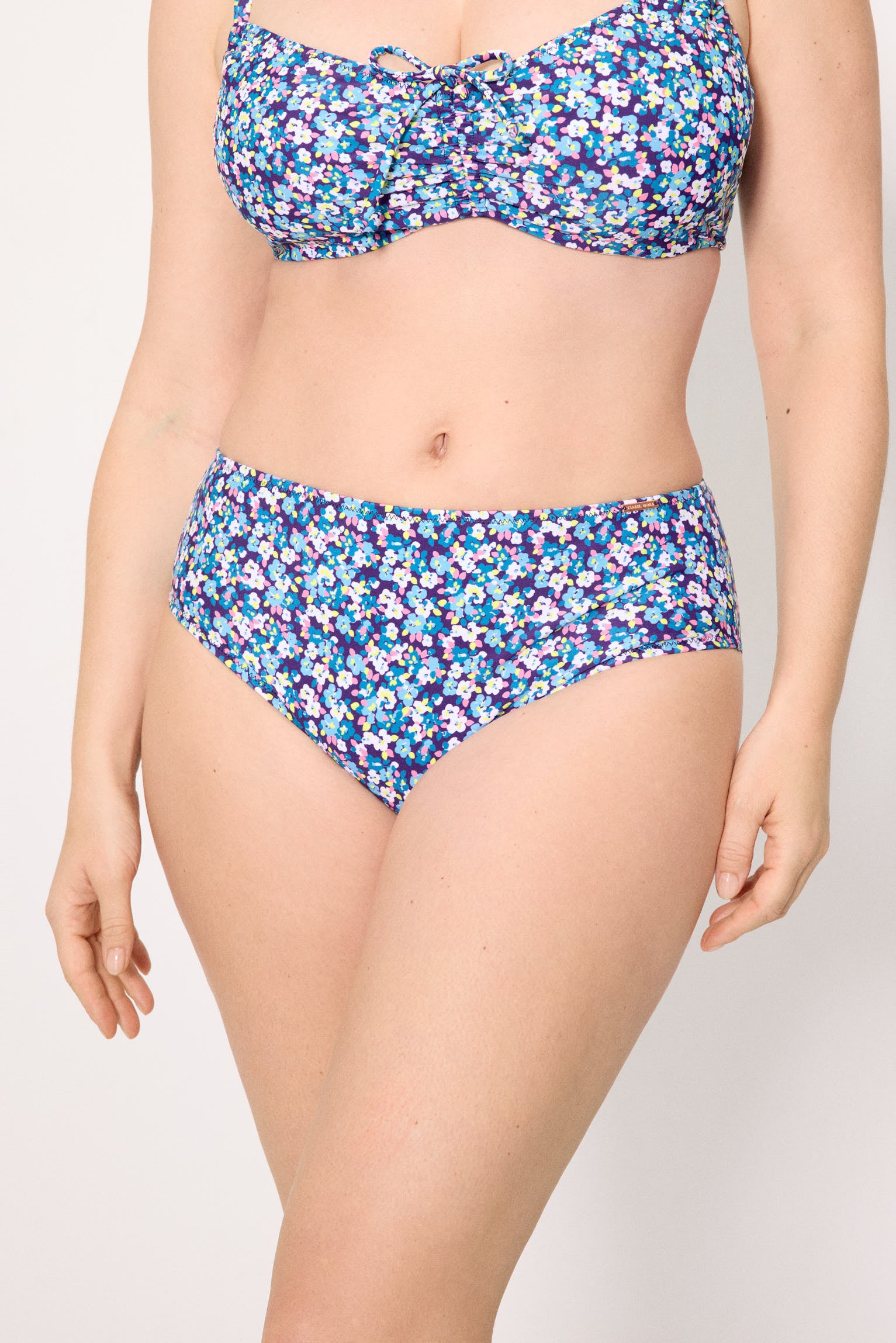 Culotte de bikini amincissante Liberty bleue taille haute