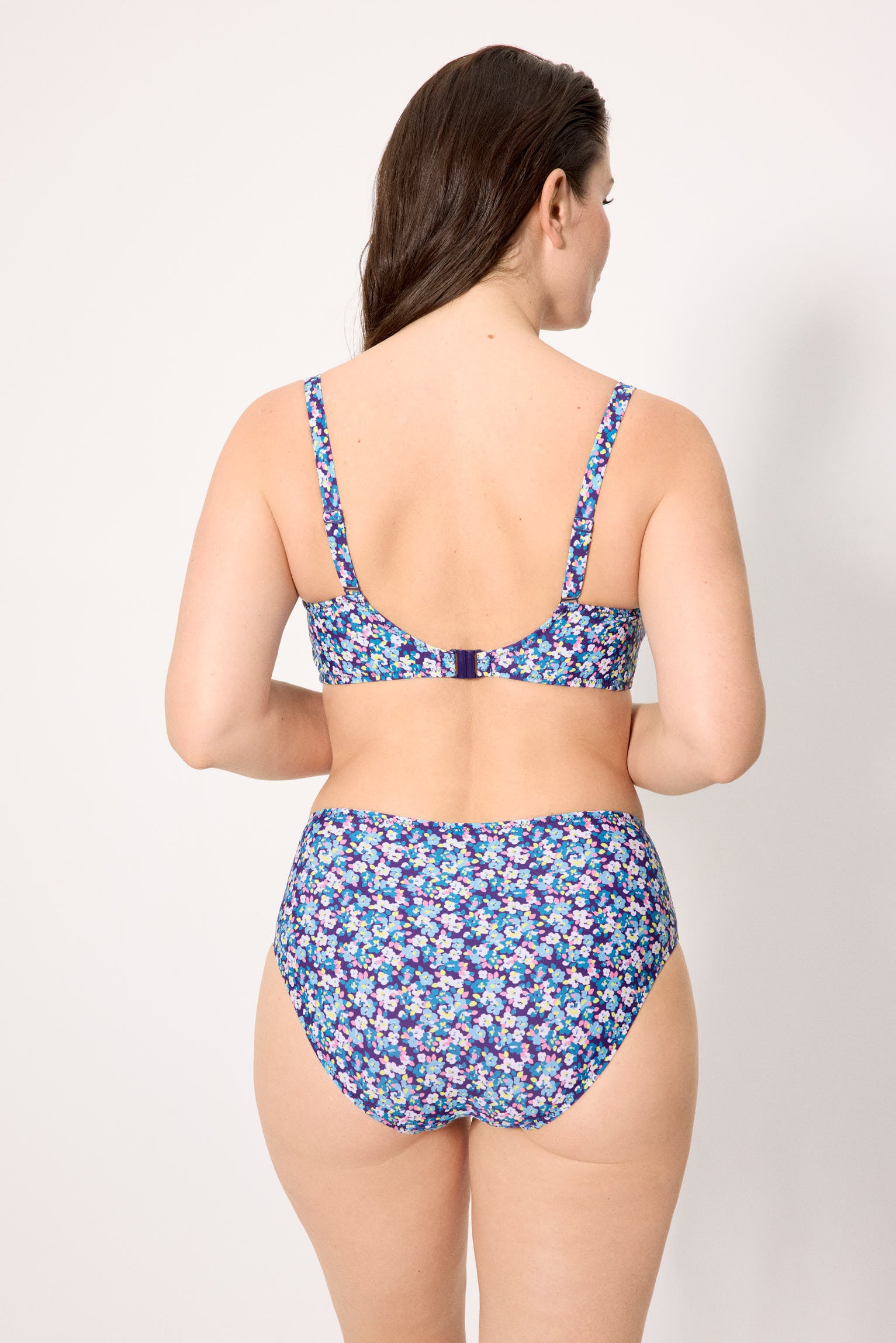 Culotte de bikini amincissante Liberty bleue taille haute