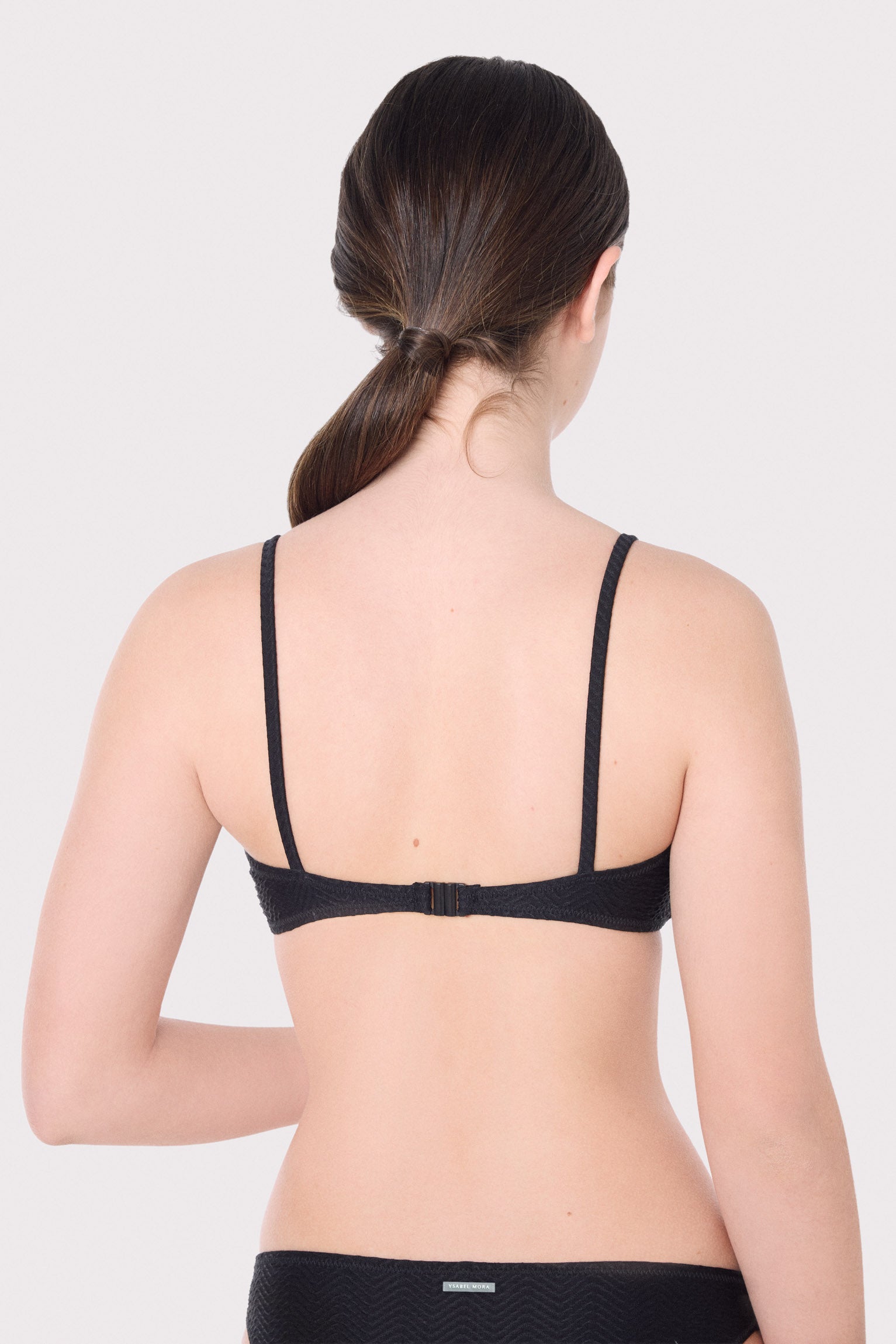 Haut de bikini texturé pour enfant, avec nœud et rembourrage amovible