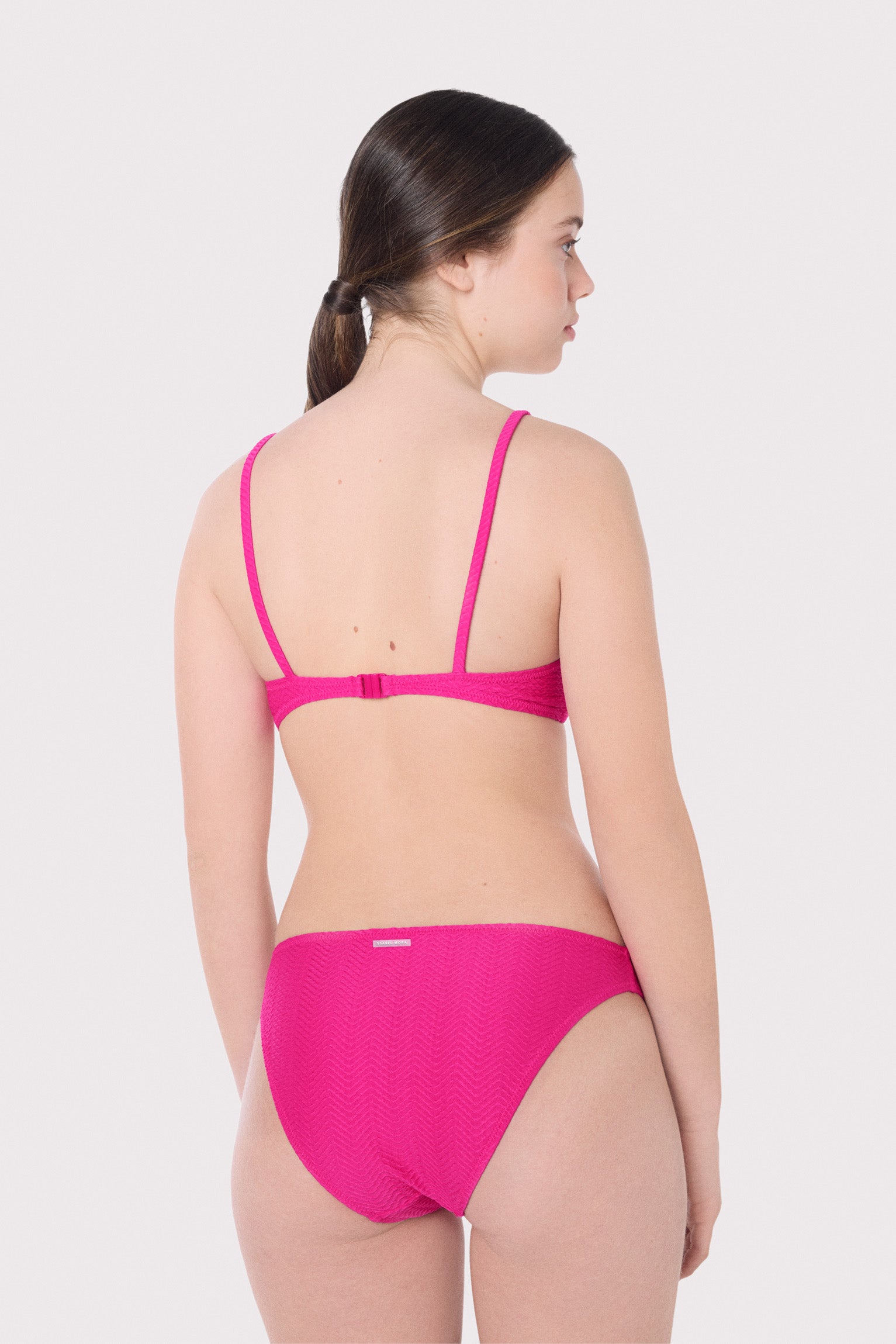 Bas de bikini fuchsia lisse et texturé Juveni