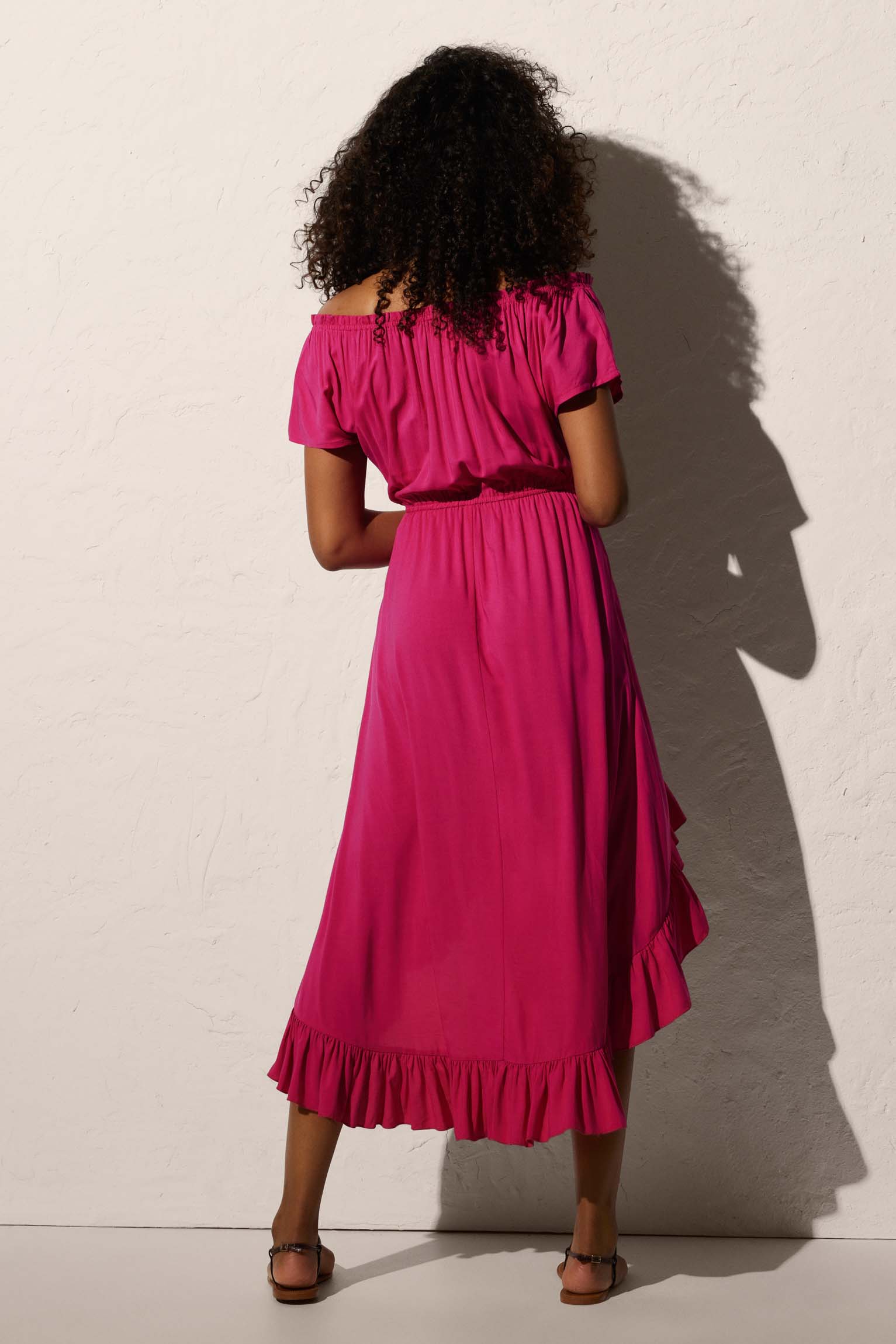 Vestido de playa largo con abertura y vuelo con detalle lazo - Ysabel Mora