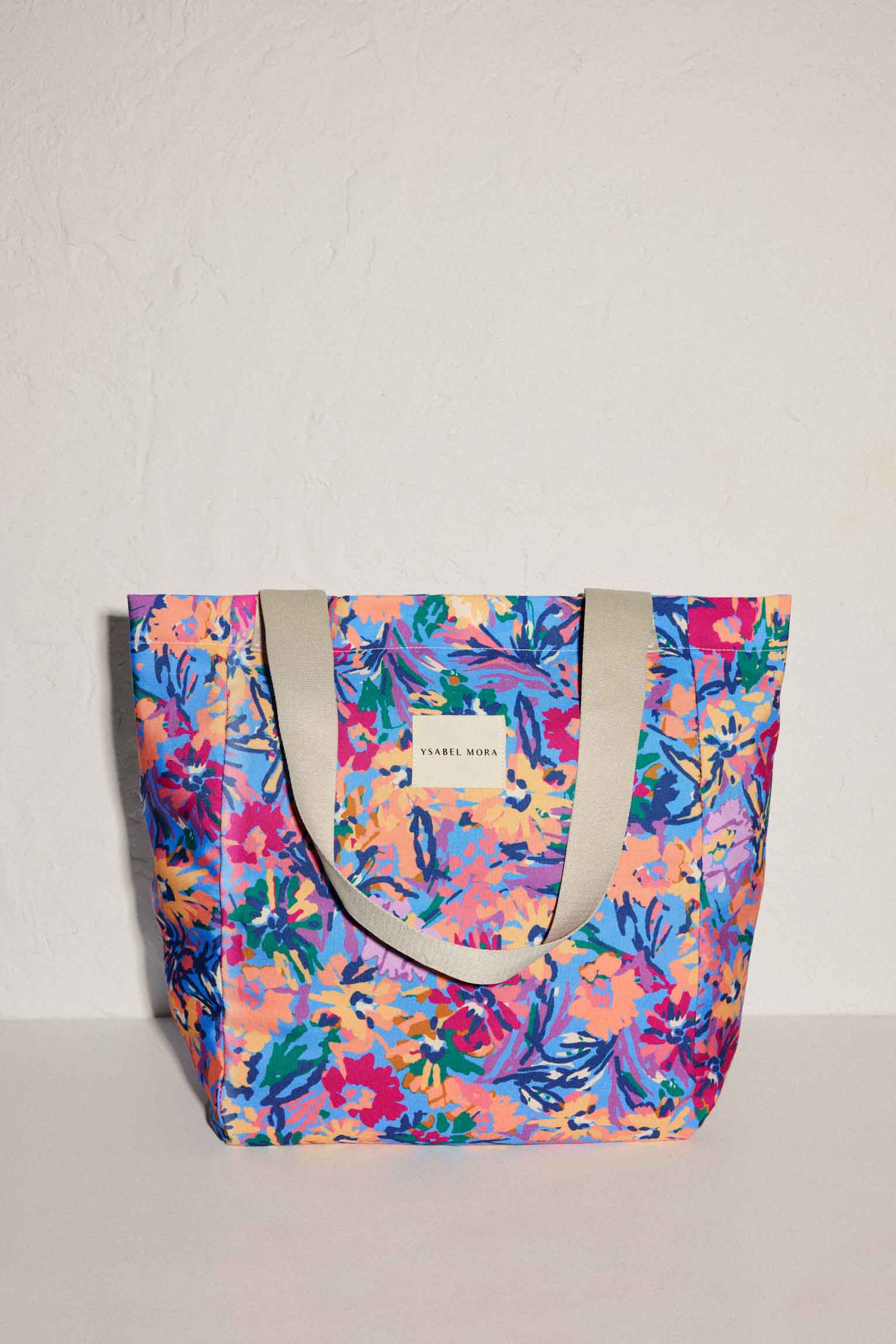 Bolso de playa con estampado floral y cierre magnético - Ysabel Mora